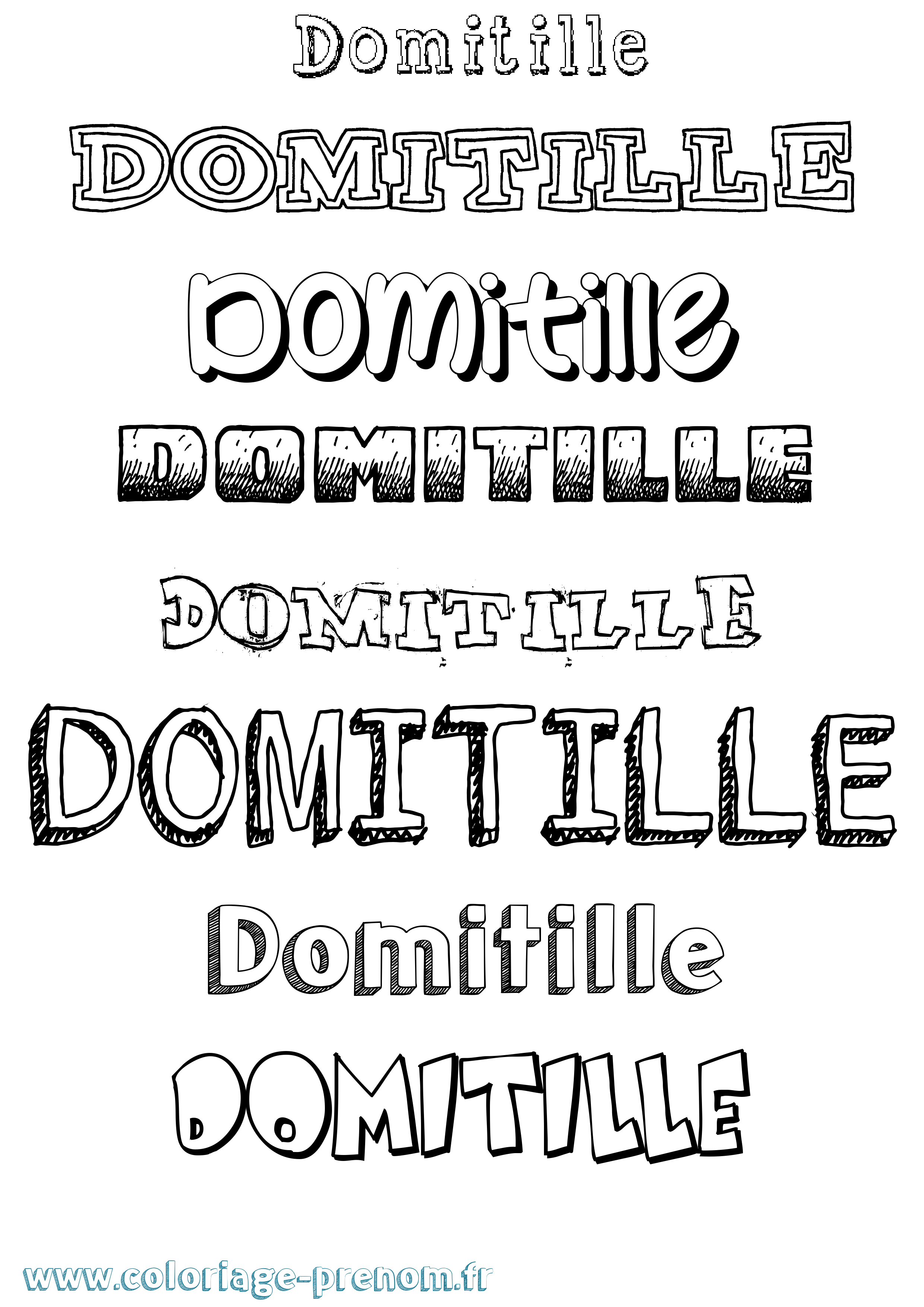 Coloriage prénom Domitille Dessiné