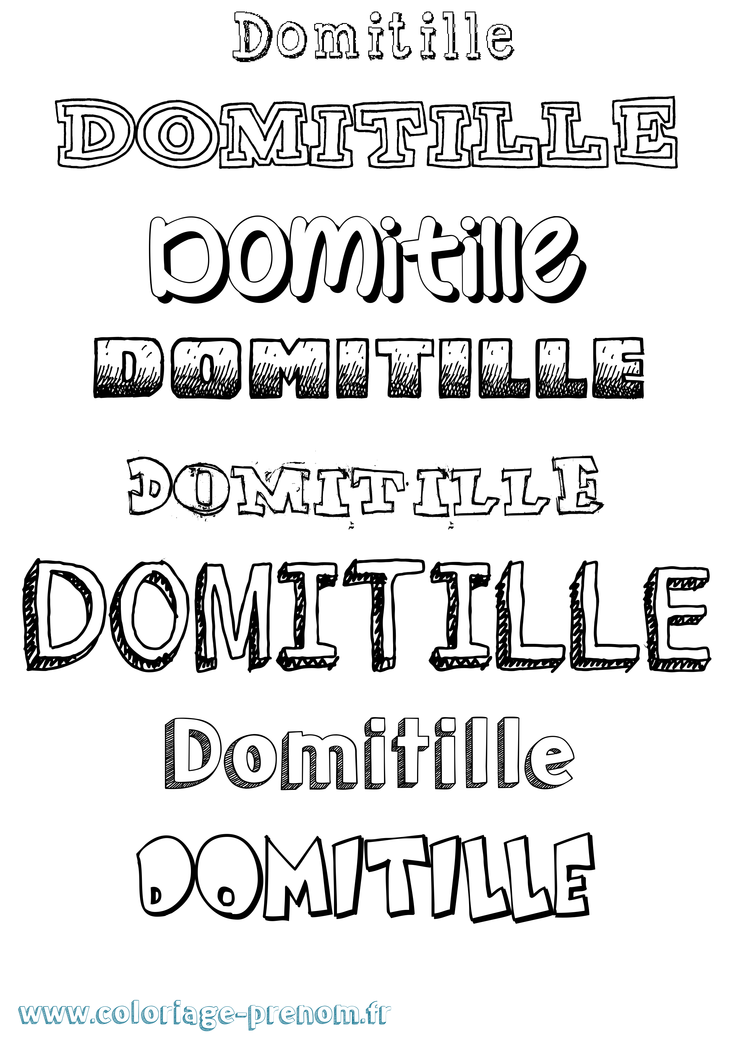 Coloriage Domitille Dessiné Coloriage prénom Domitille Dessiné