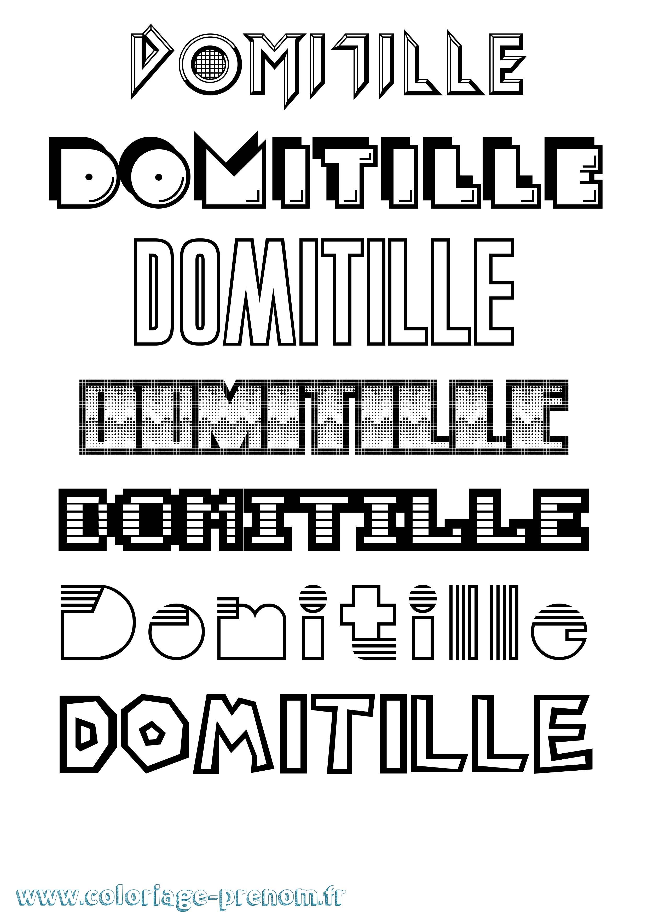 Coloriage Domitille Jeux Vidéos Coloriage prénom Domitille Jeux Vidéos