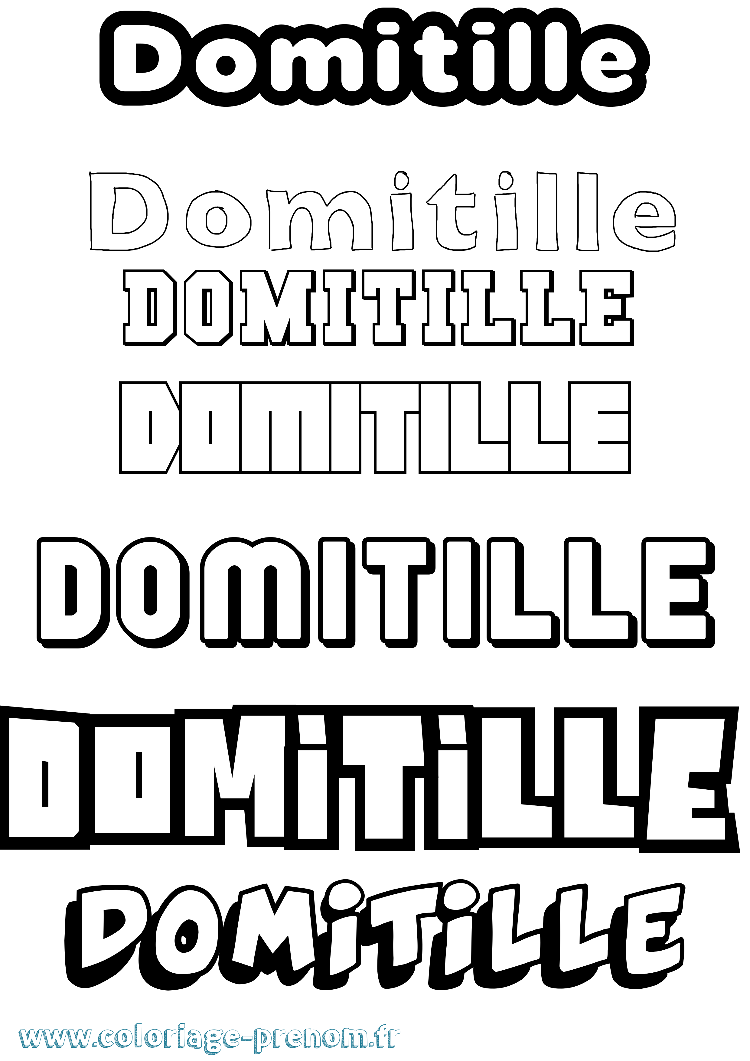 Coloriage Domitille Simple Coloriage prénom Domitille Simple