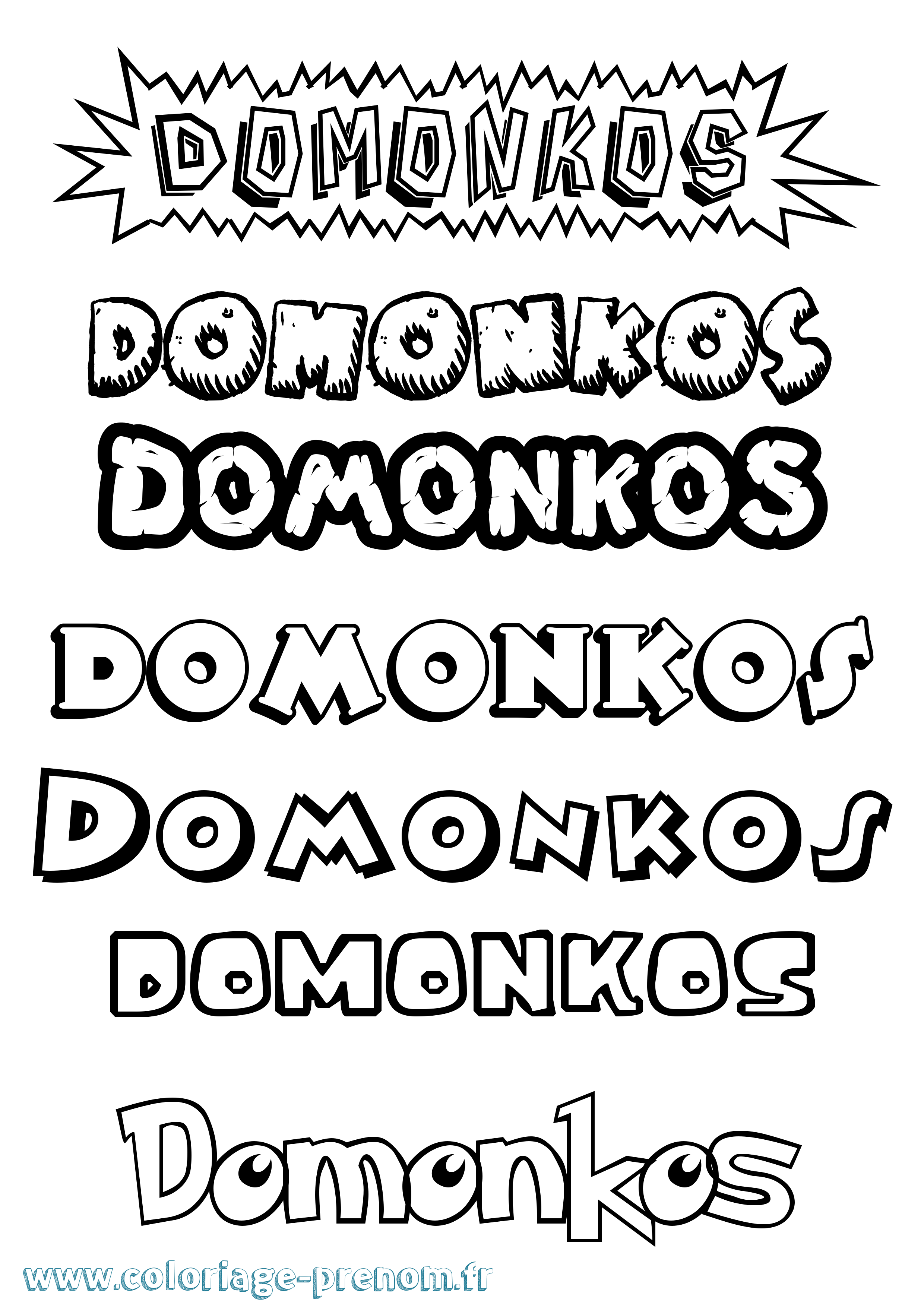 Coloriage prénom Domonkos Dessin Animé