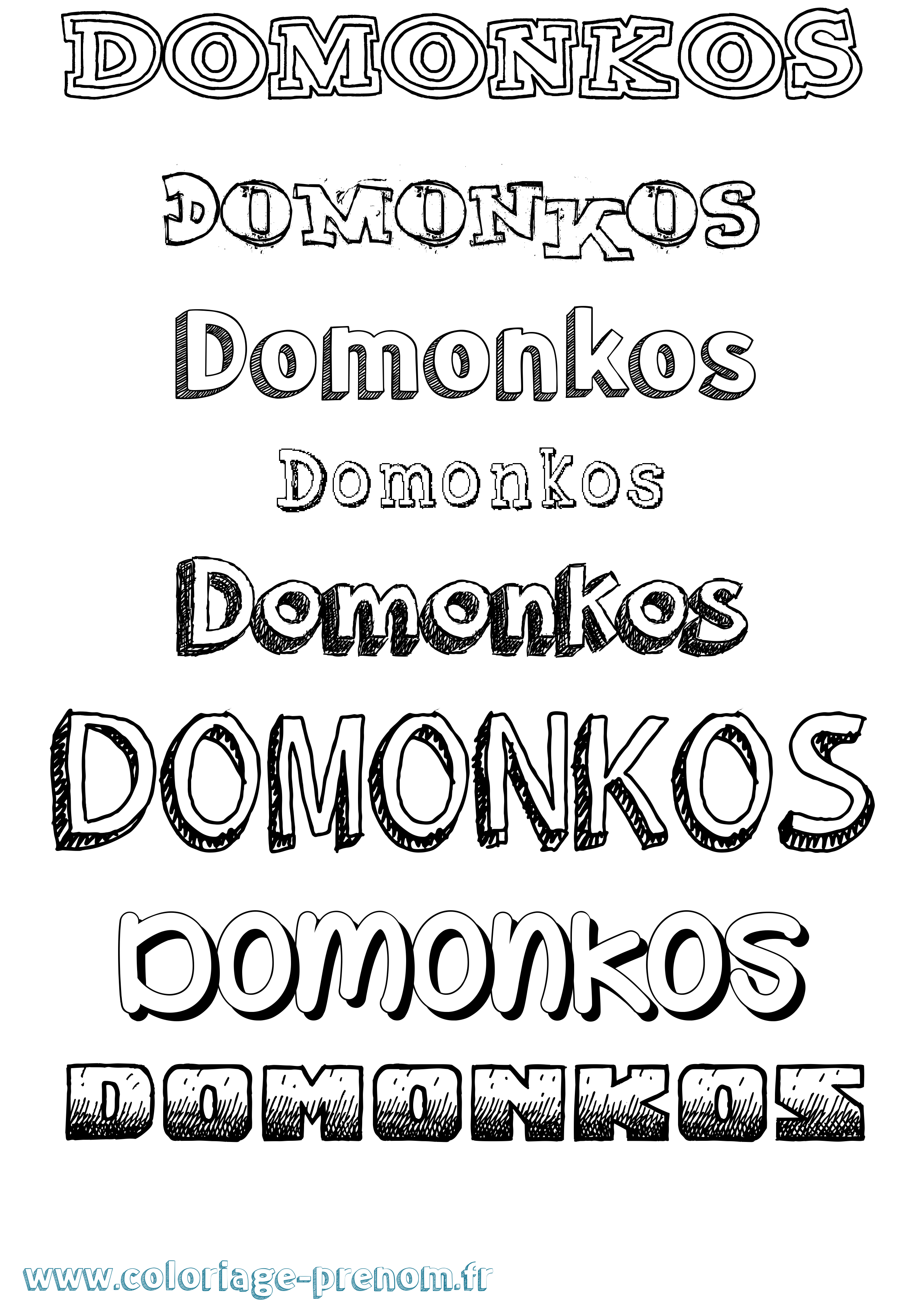 Coloriage prénom Domonkos Dessiné