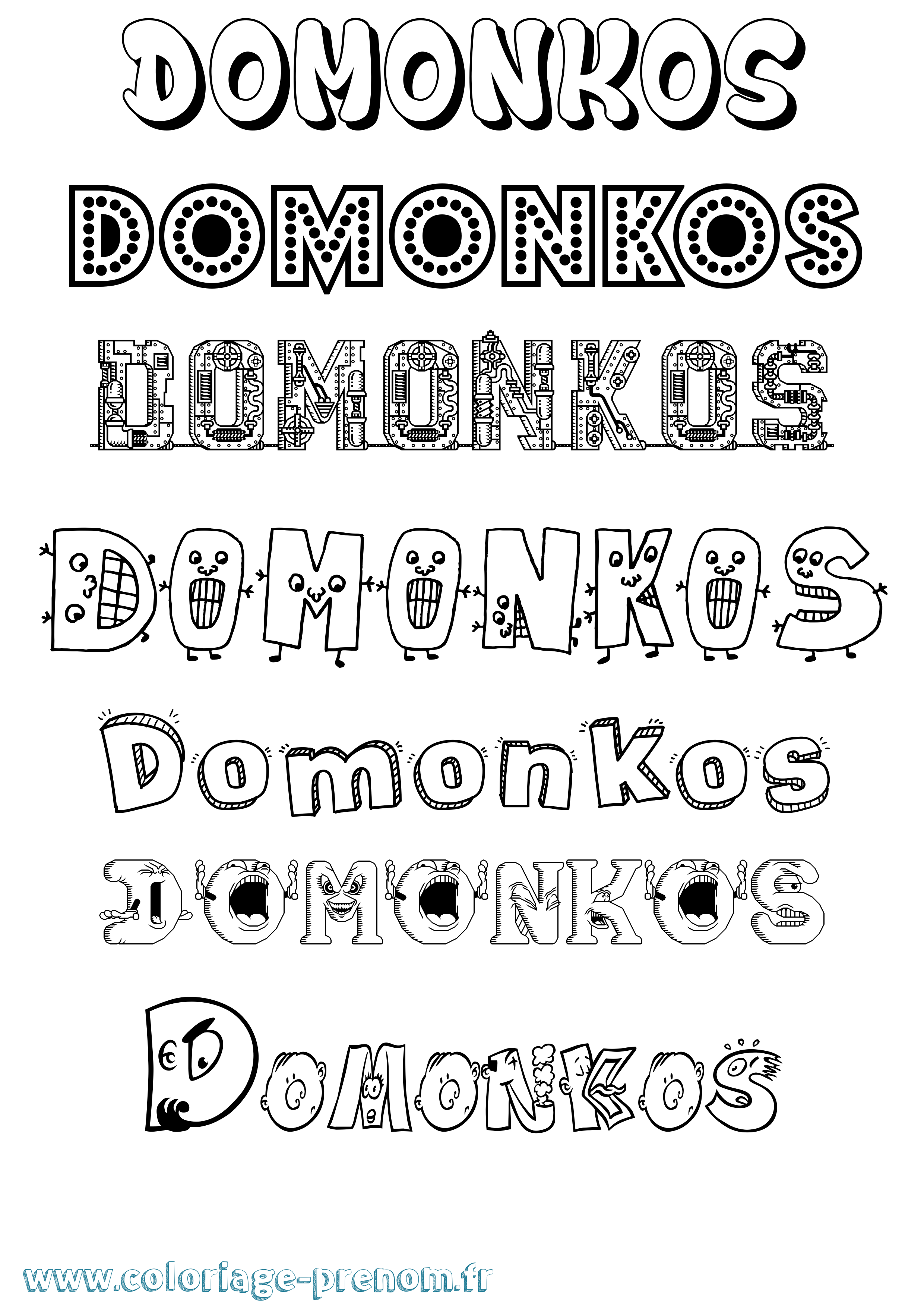 Coloriage prénom Domonkos Fun