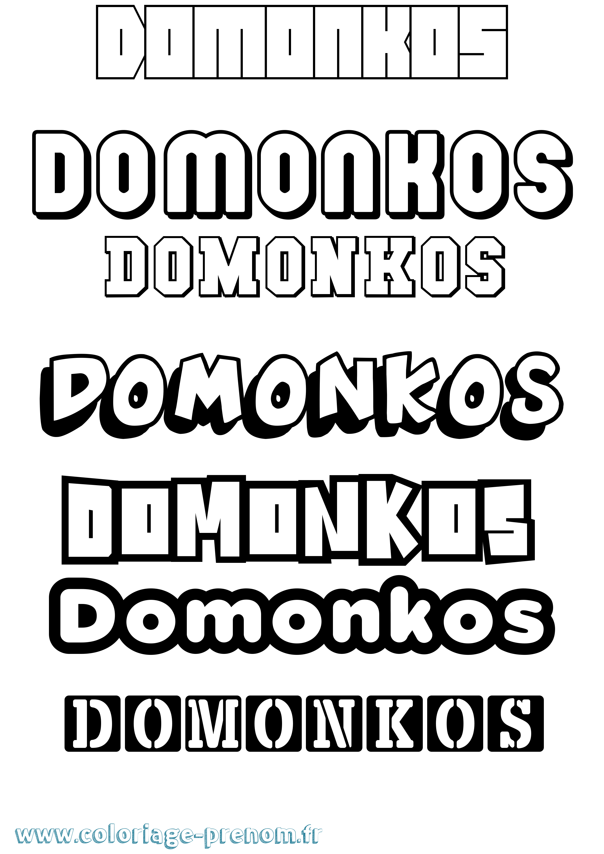 Coloriage prénom Domonkos Simple