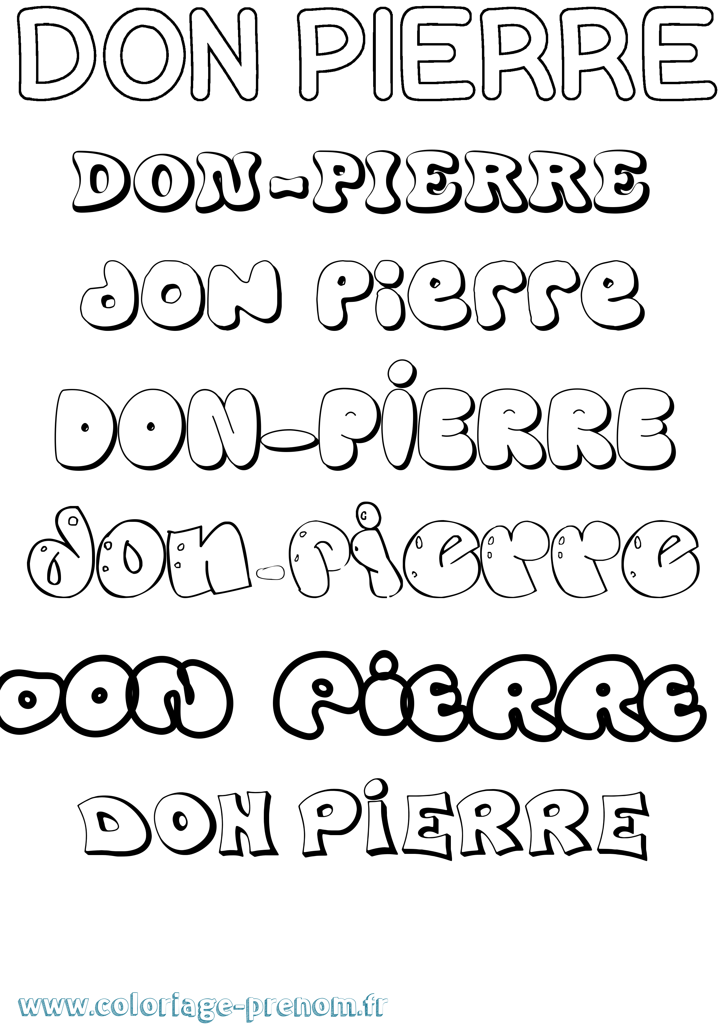 Coloriage prénom Don-Pierre Bubble