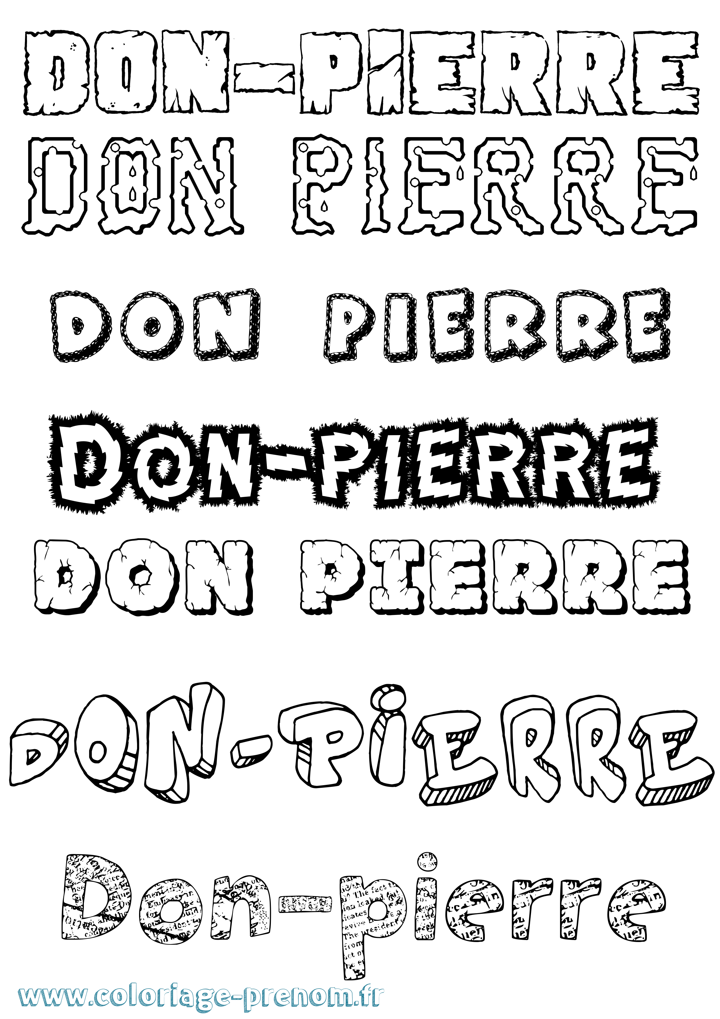 Coloriage prénom Don-Pierre Destructuré
