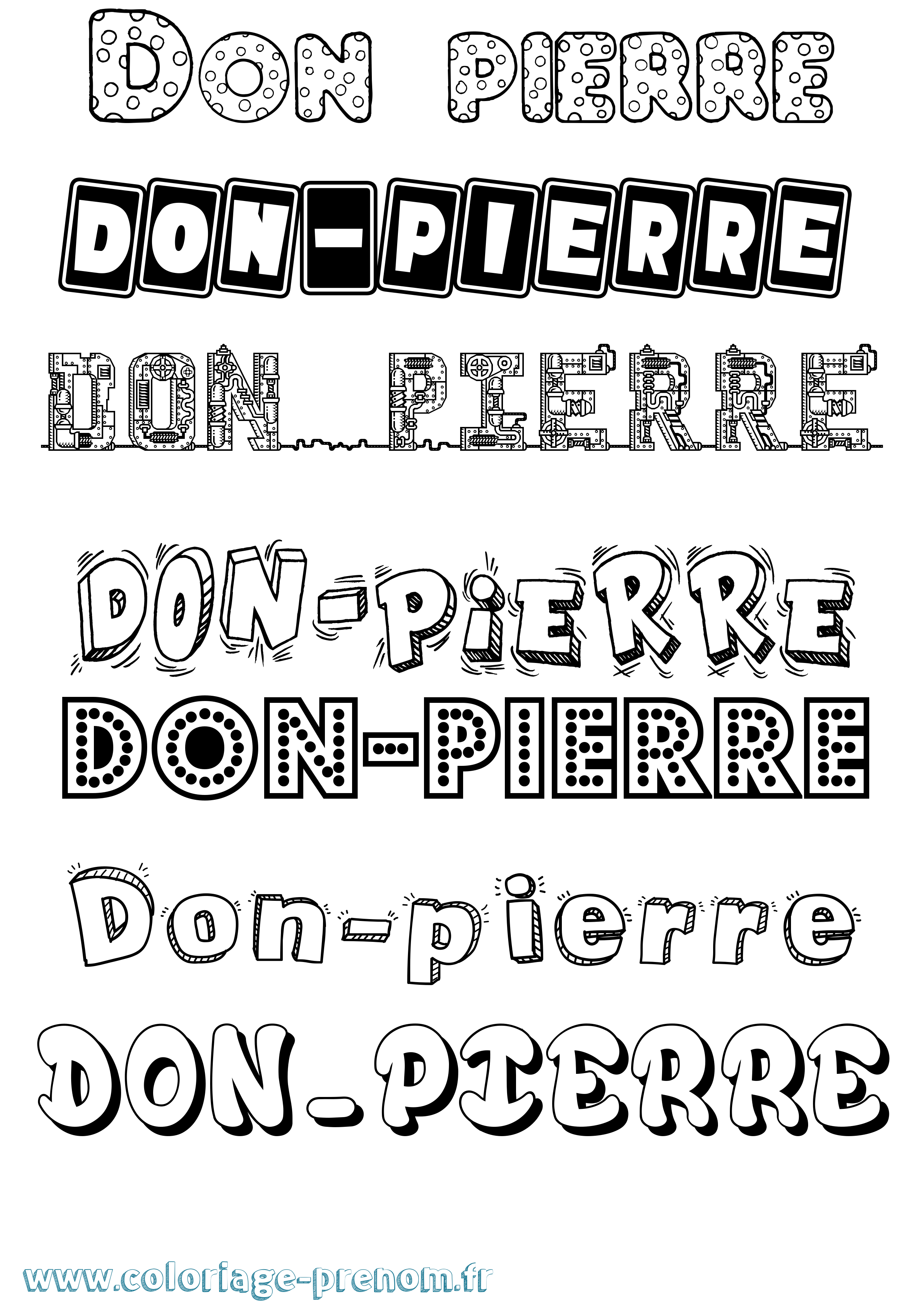 Coloriage prénom Don-Pierre Fun