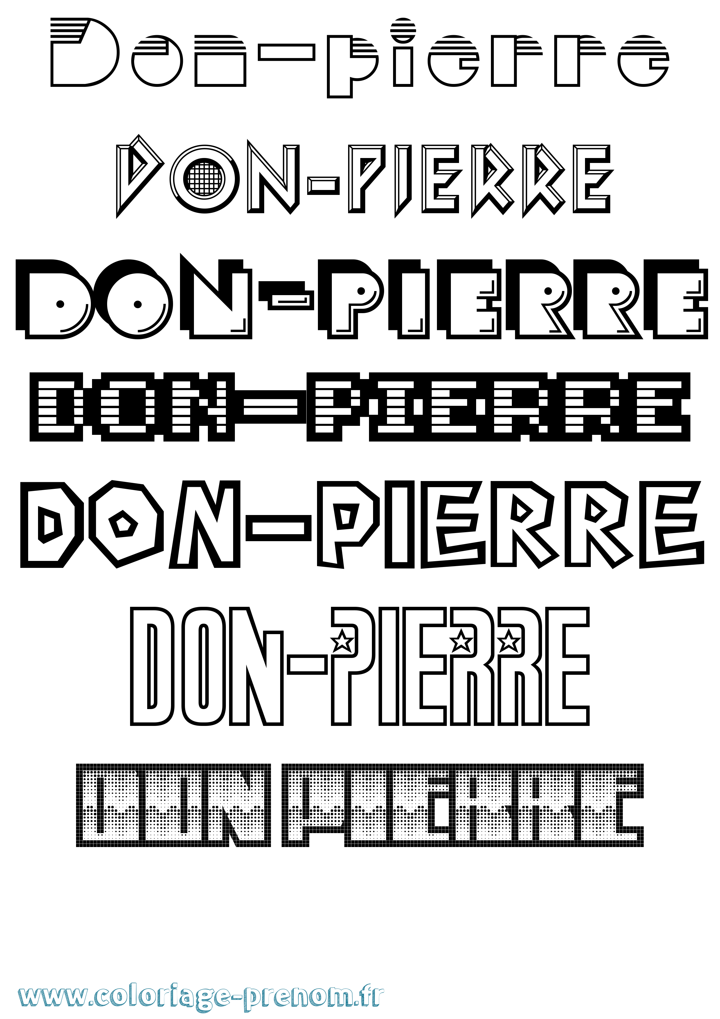 Coloriage prénom Don-Pierre Jeux Vidéos
