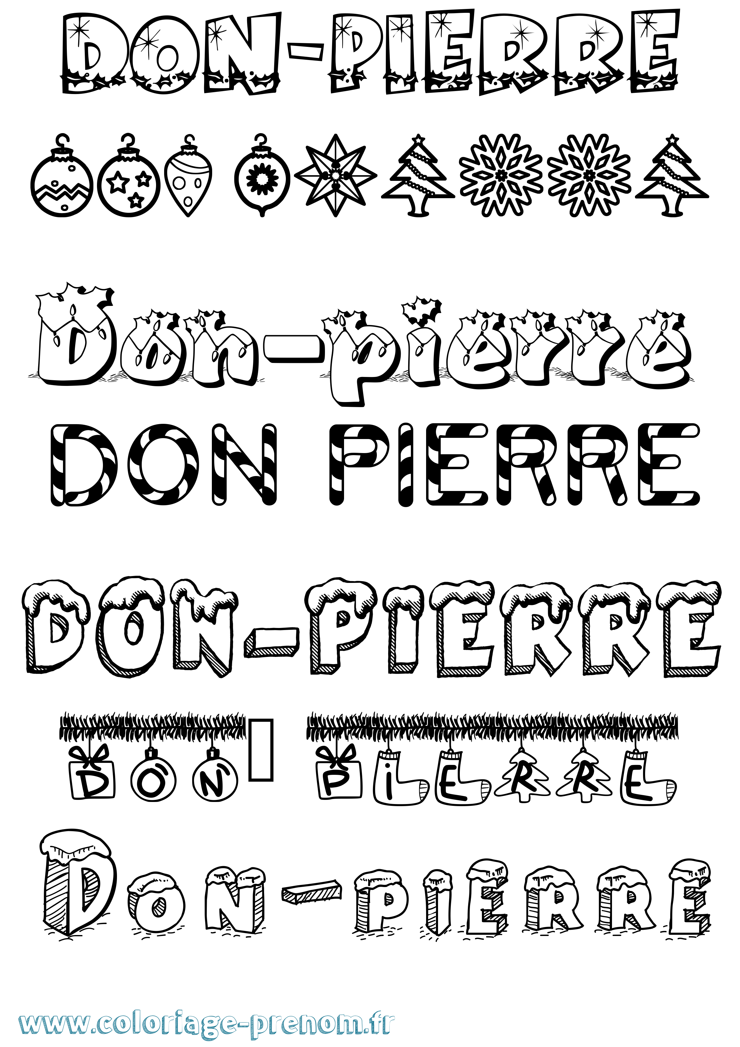 Coloriage prénom Don-Pierre Noël