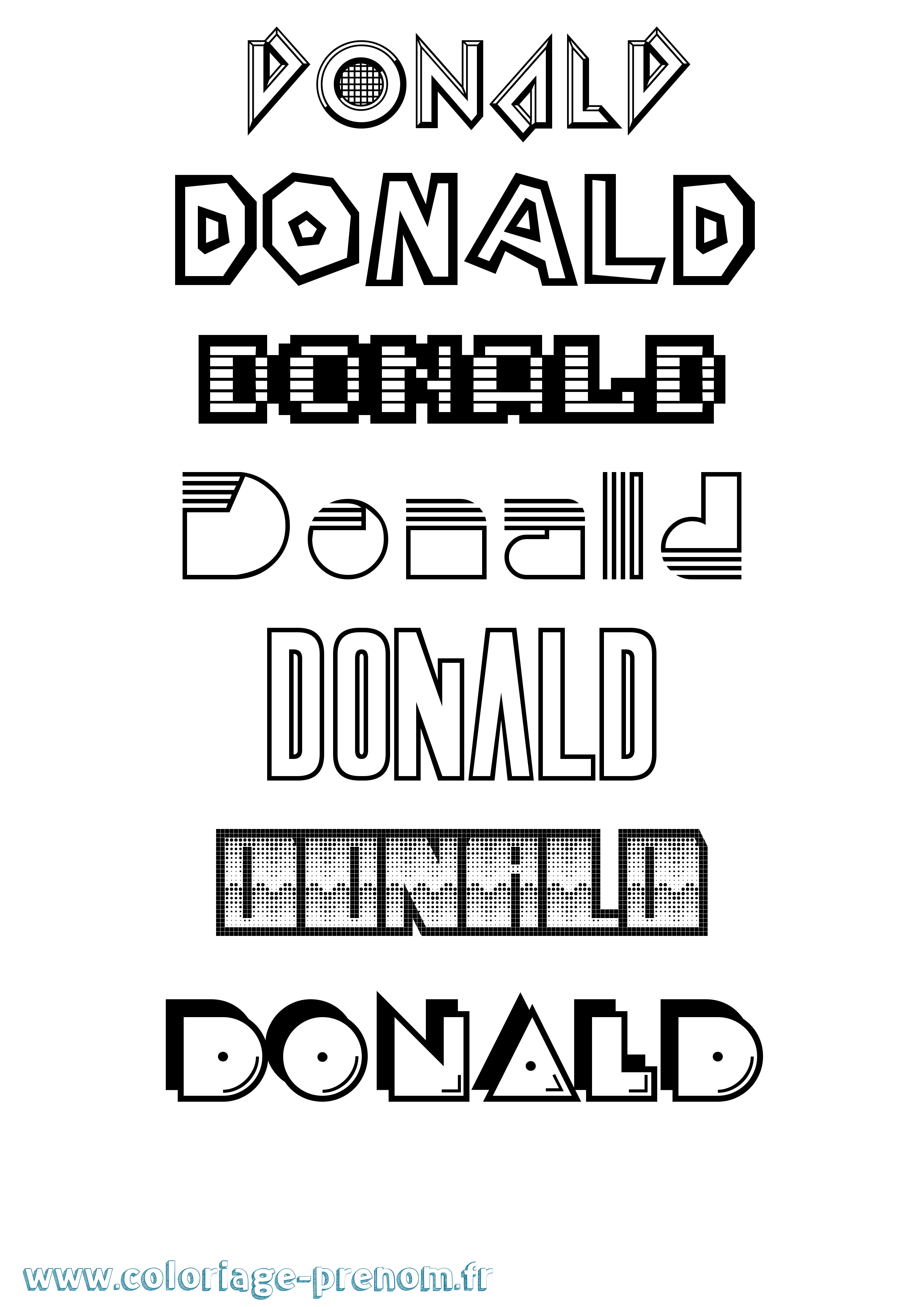 Coloriage prénom Donald Jeux Vidéos