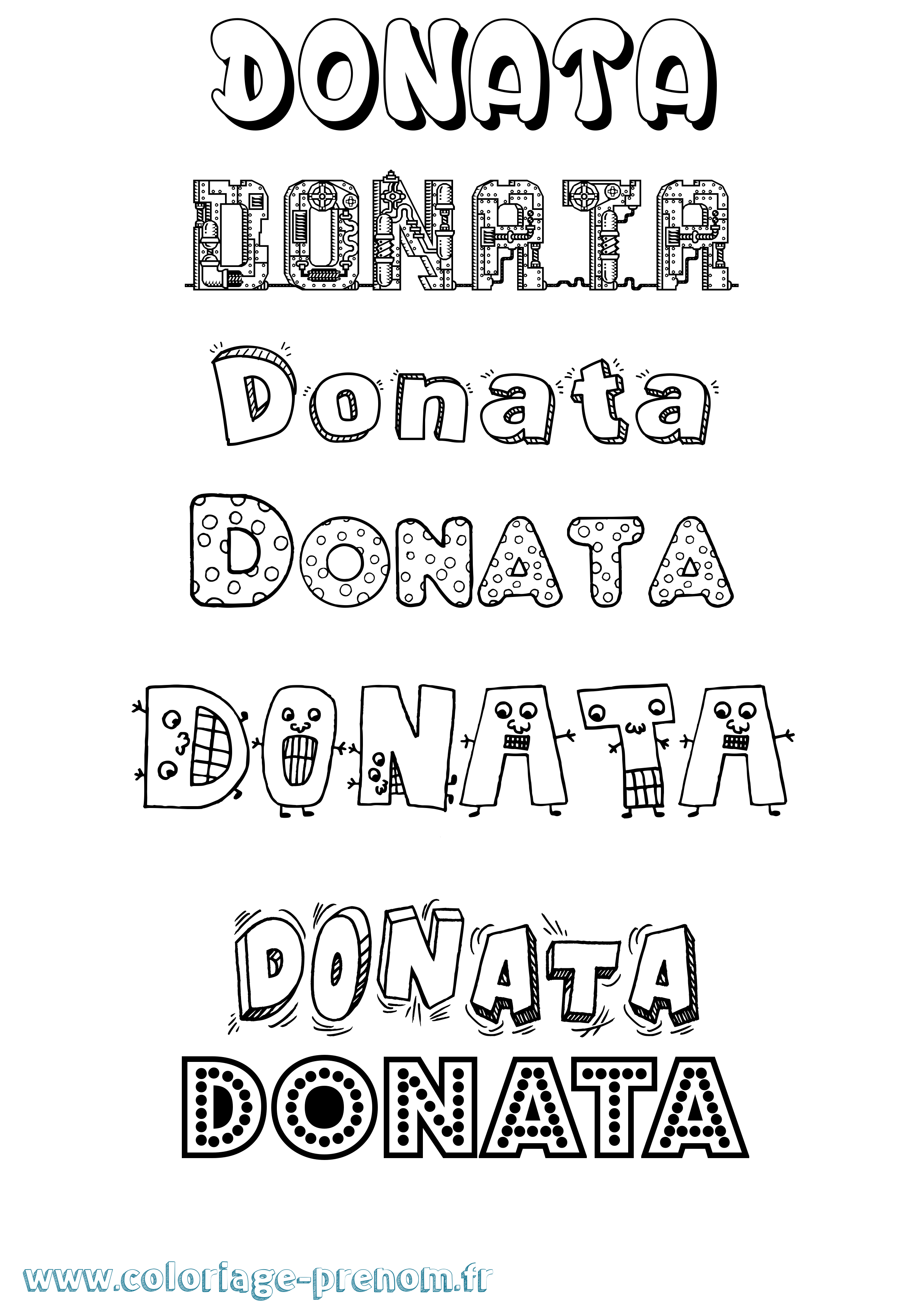 Coloriage prénom Donata Fun