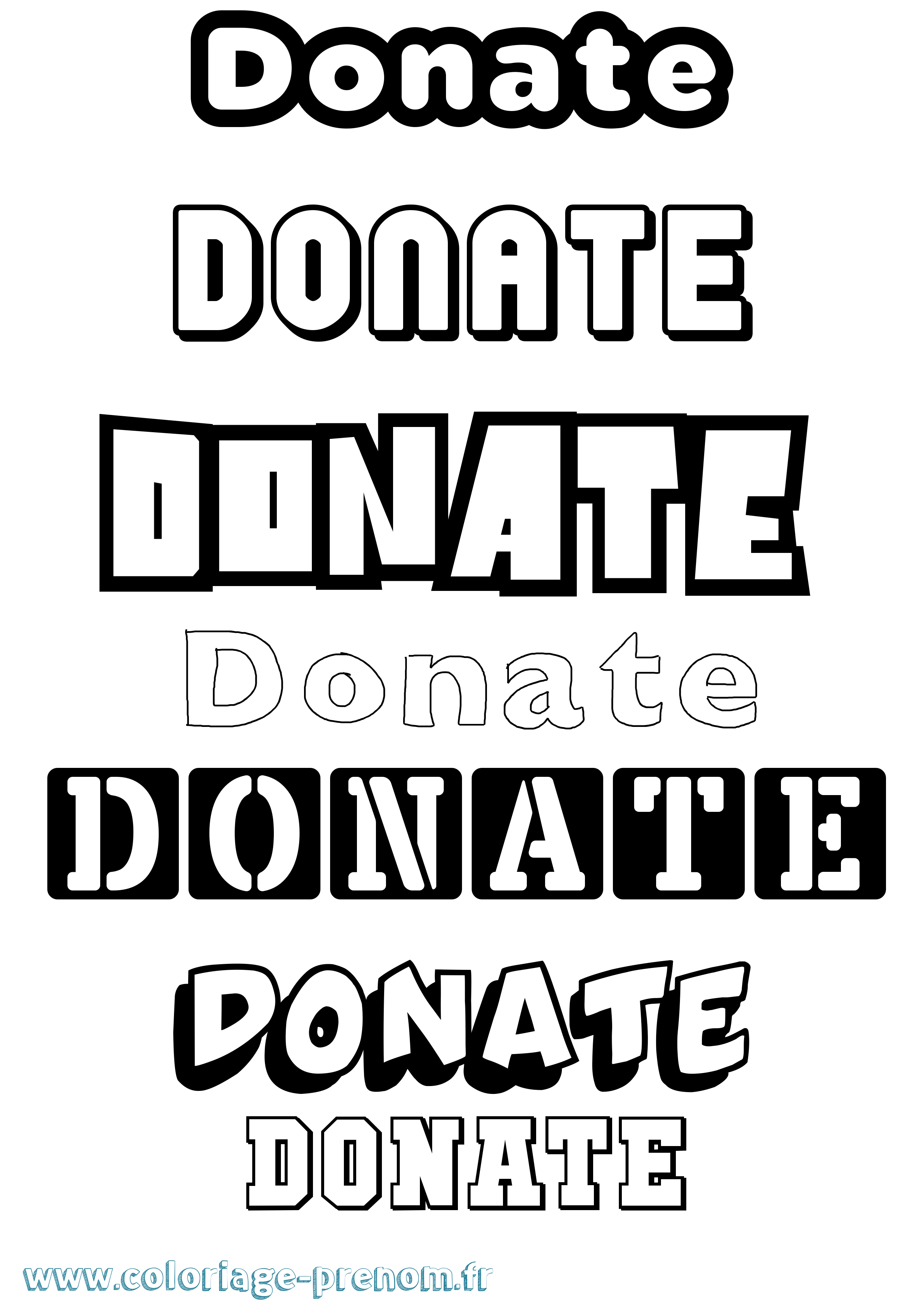 Coloriage prénom Donate Simple