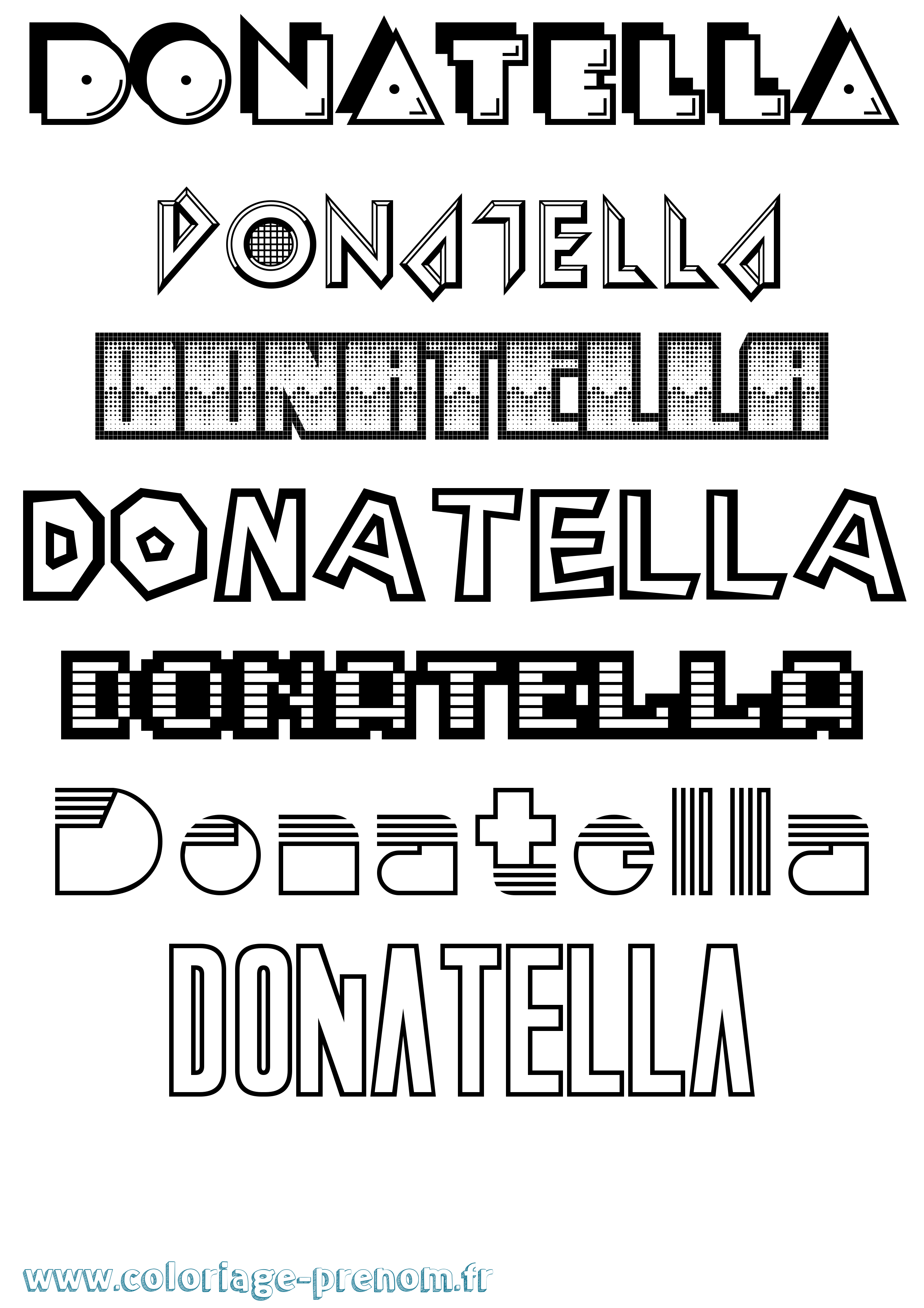 Coloriage prénom Donatella Jeux Vidéos