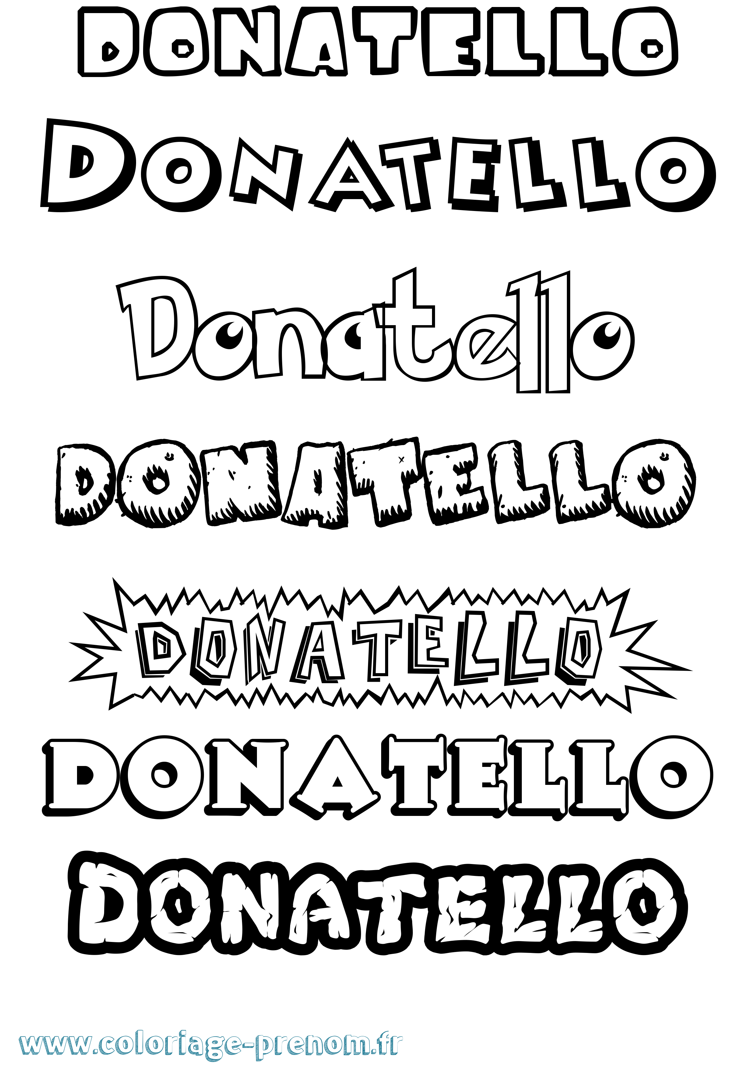 Coloriage prénom Donatello Dessin Animé