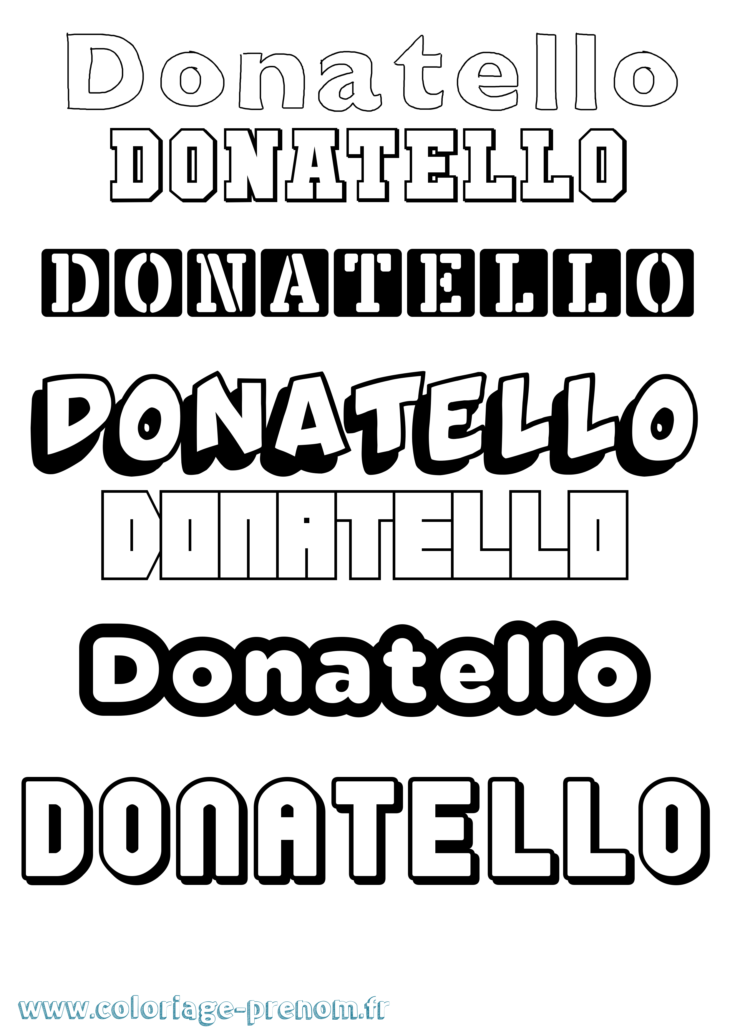 Coloriage prénom Donatello Simple