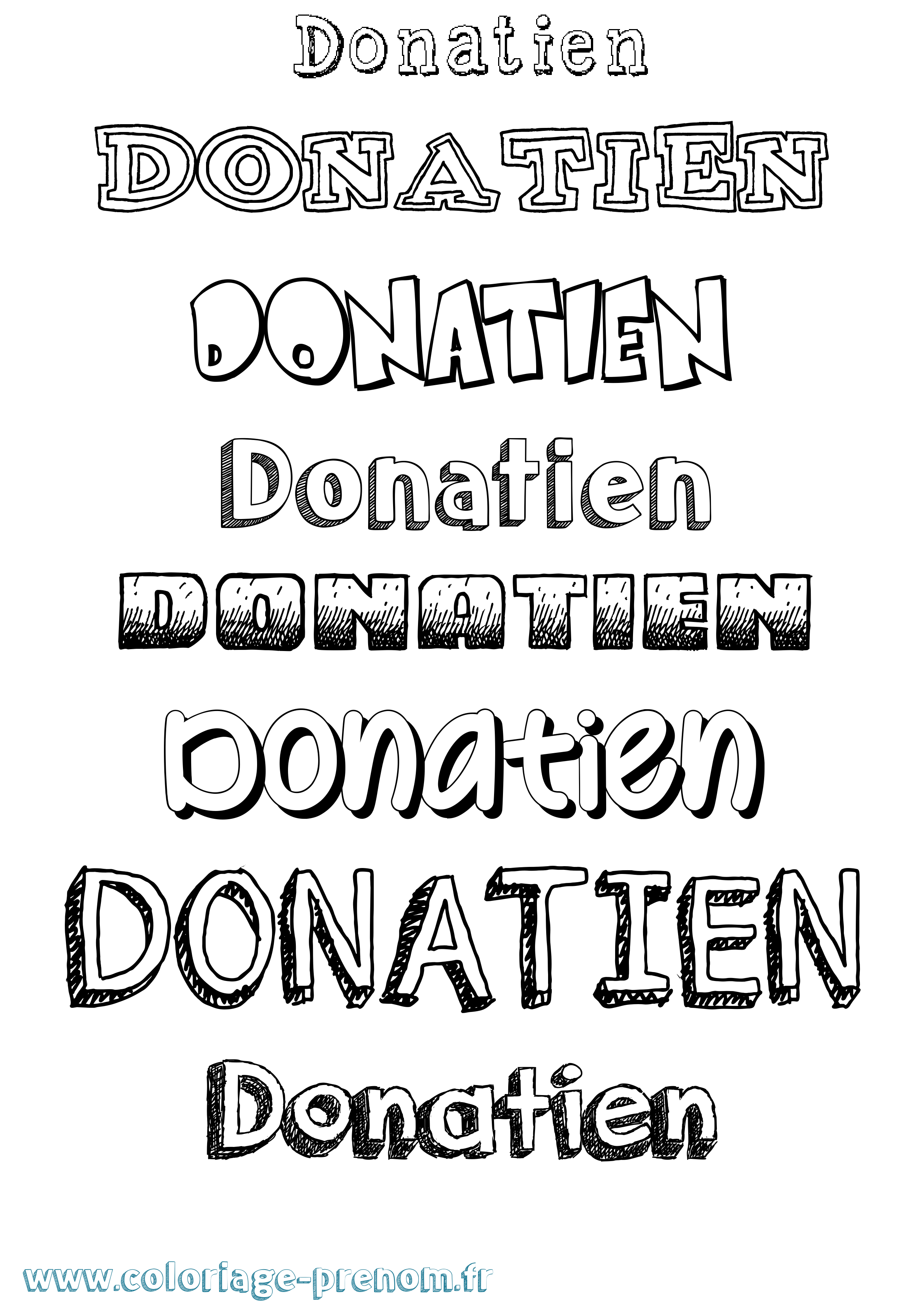 Coloriage prénom Donatien Dessiné
