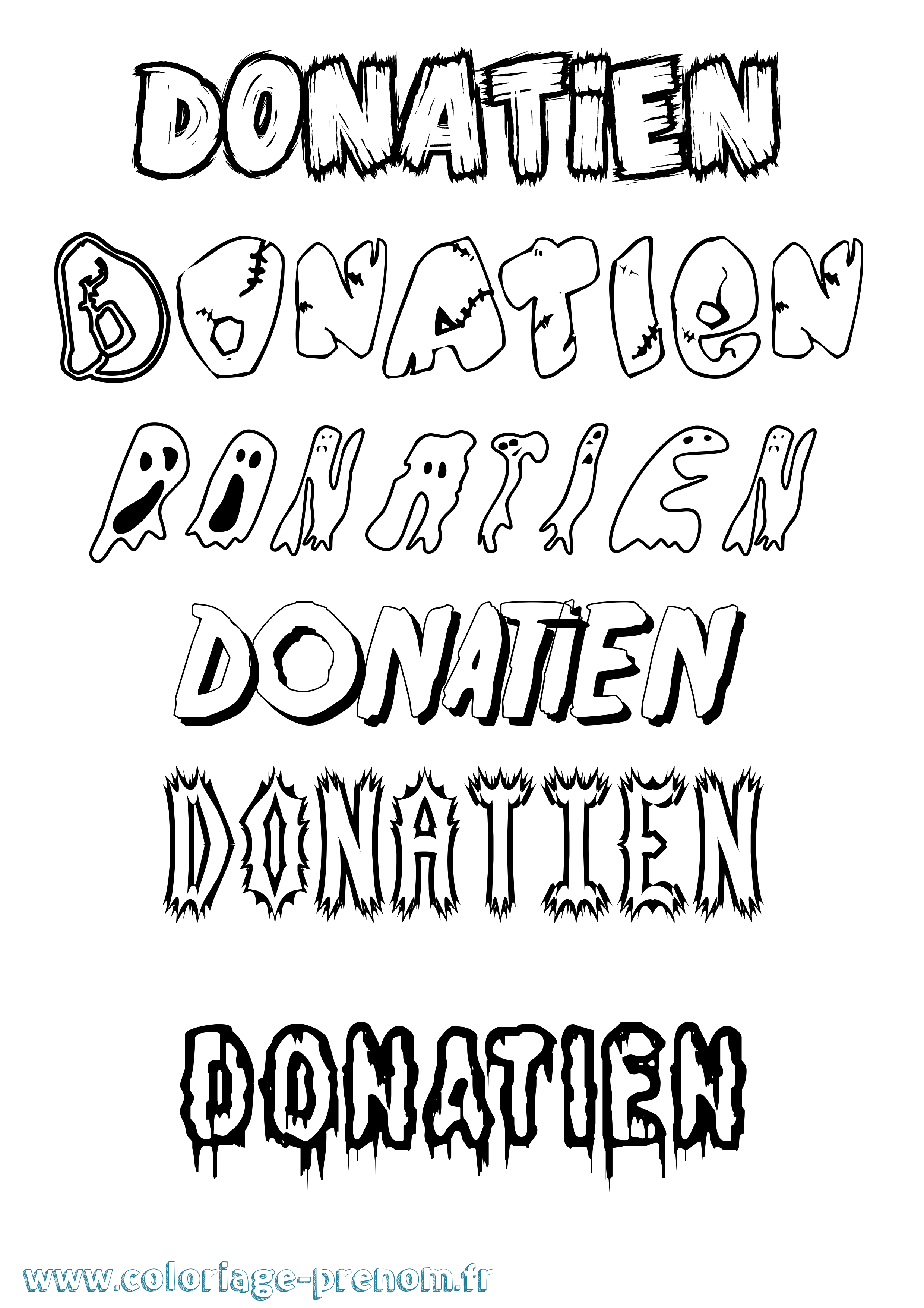 Coloriage prénom Donatien Frisson