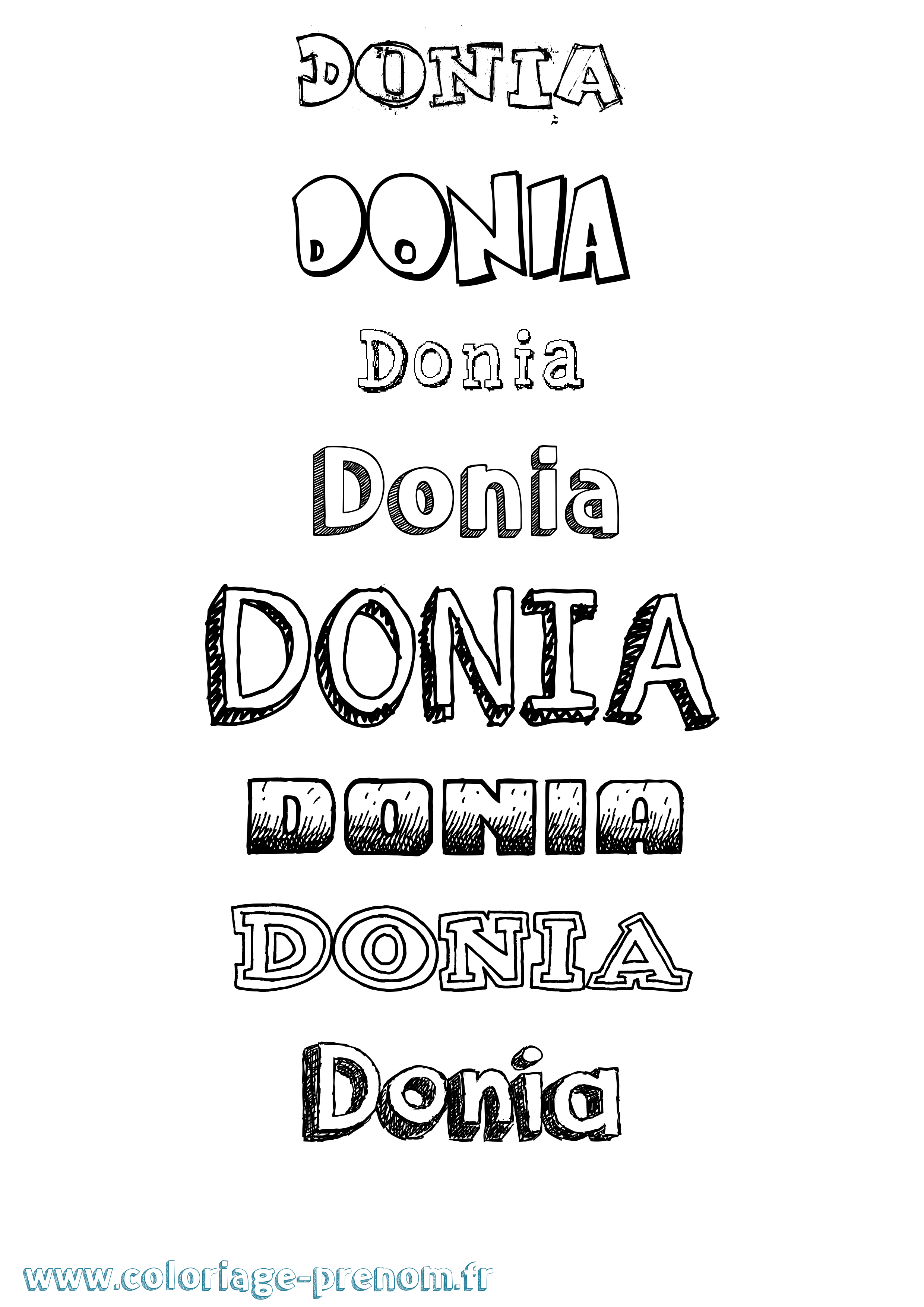 Coloriage prénom Donia Dessiné