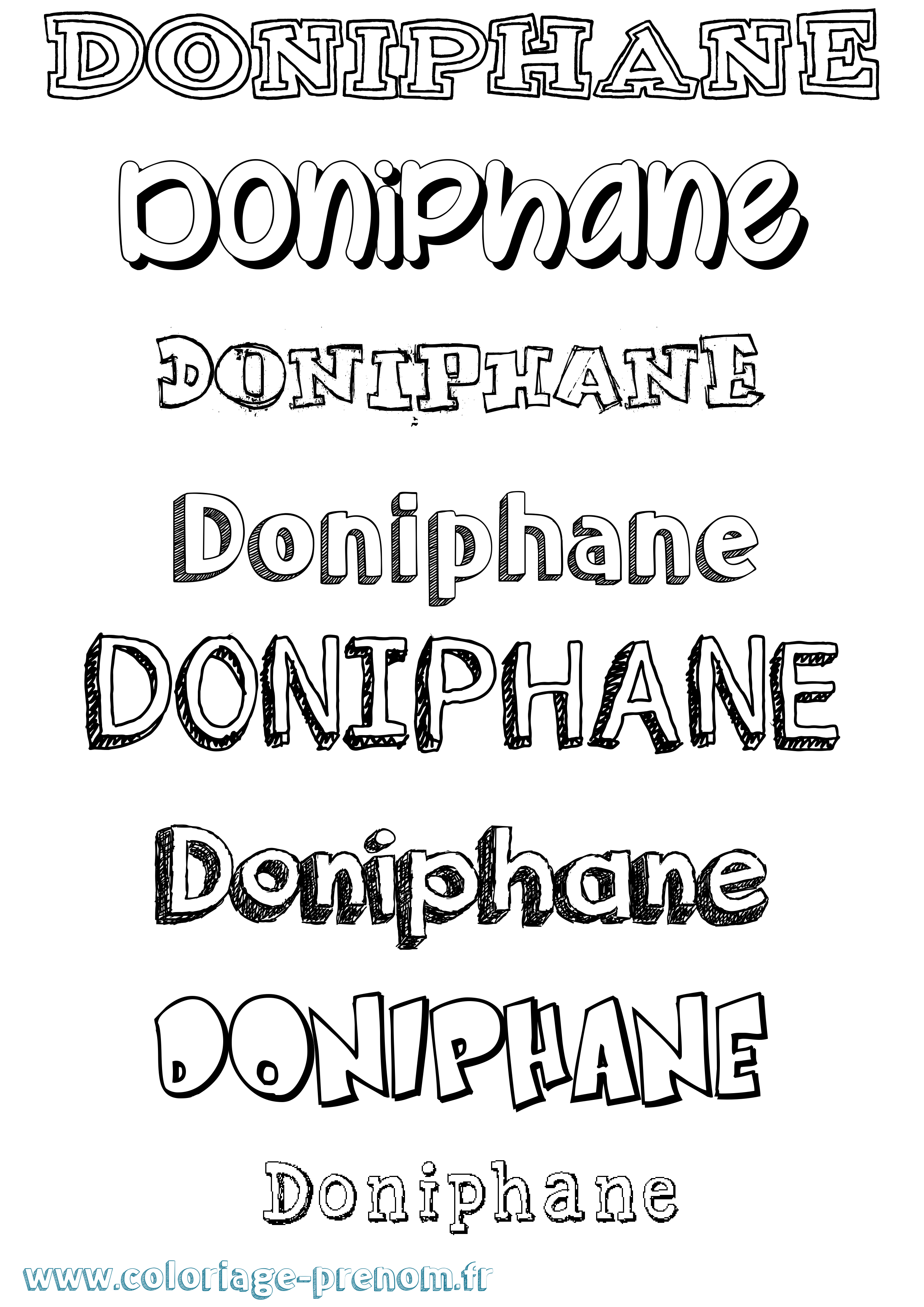 Coloriage prénom Doniphane Dessiné