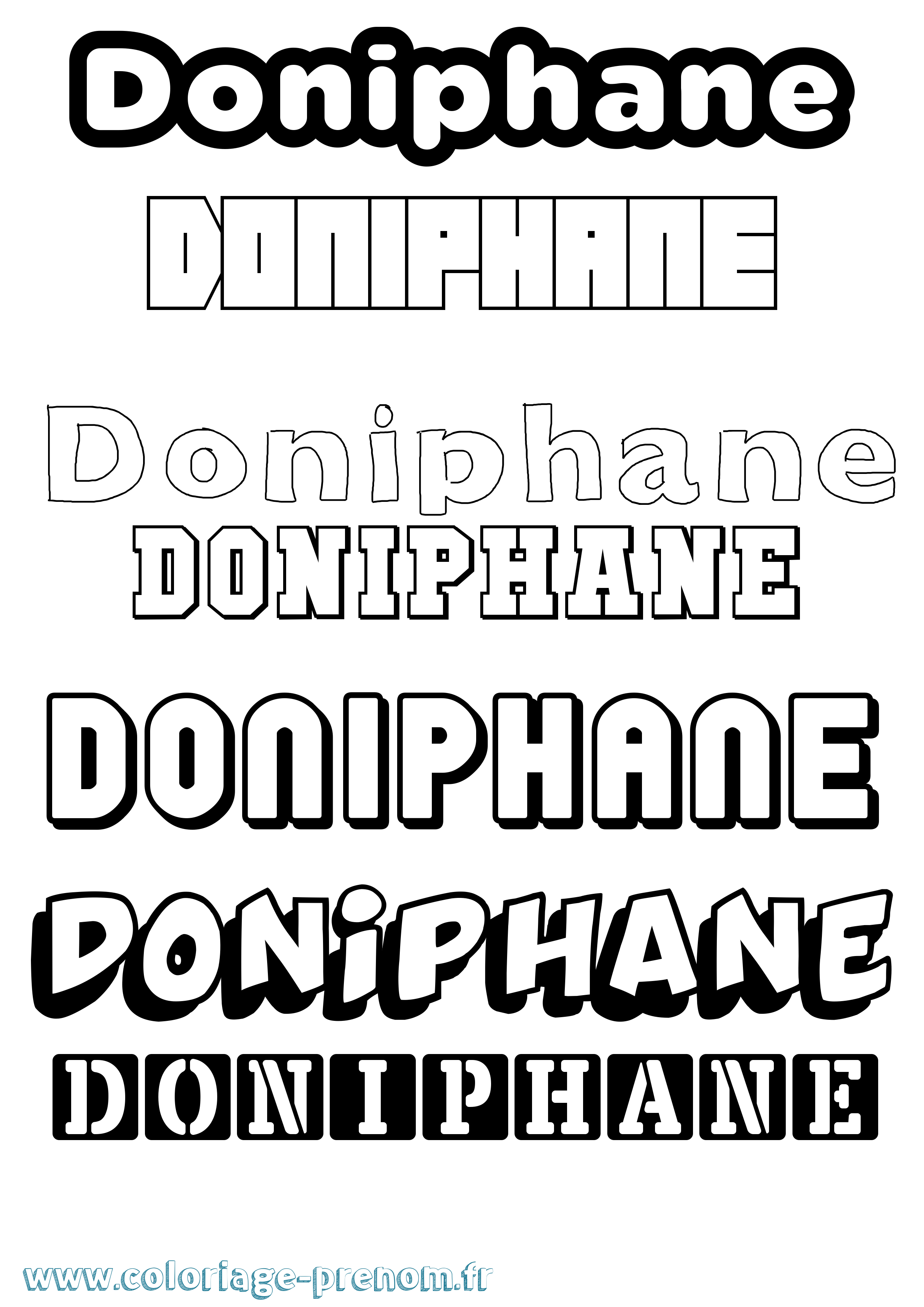 Coloriage prénom Doniphane Simple