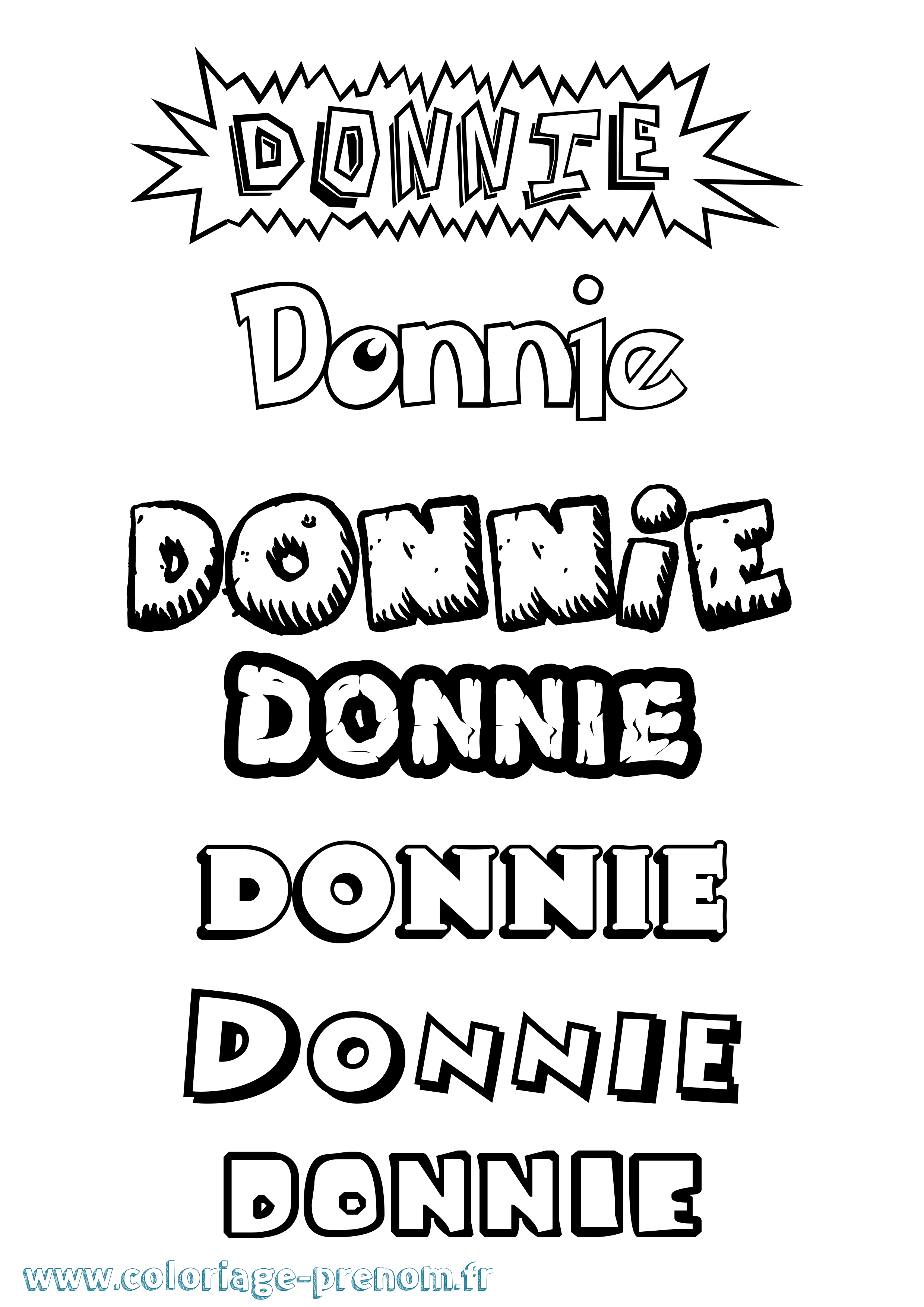 Coloriage prénom Donnie Dessin Animé