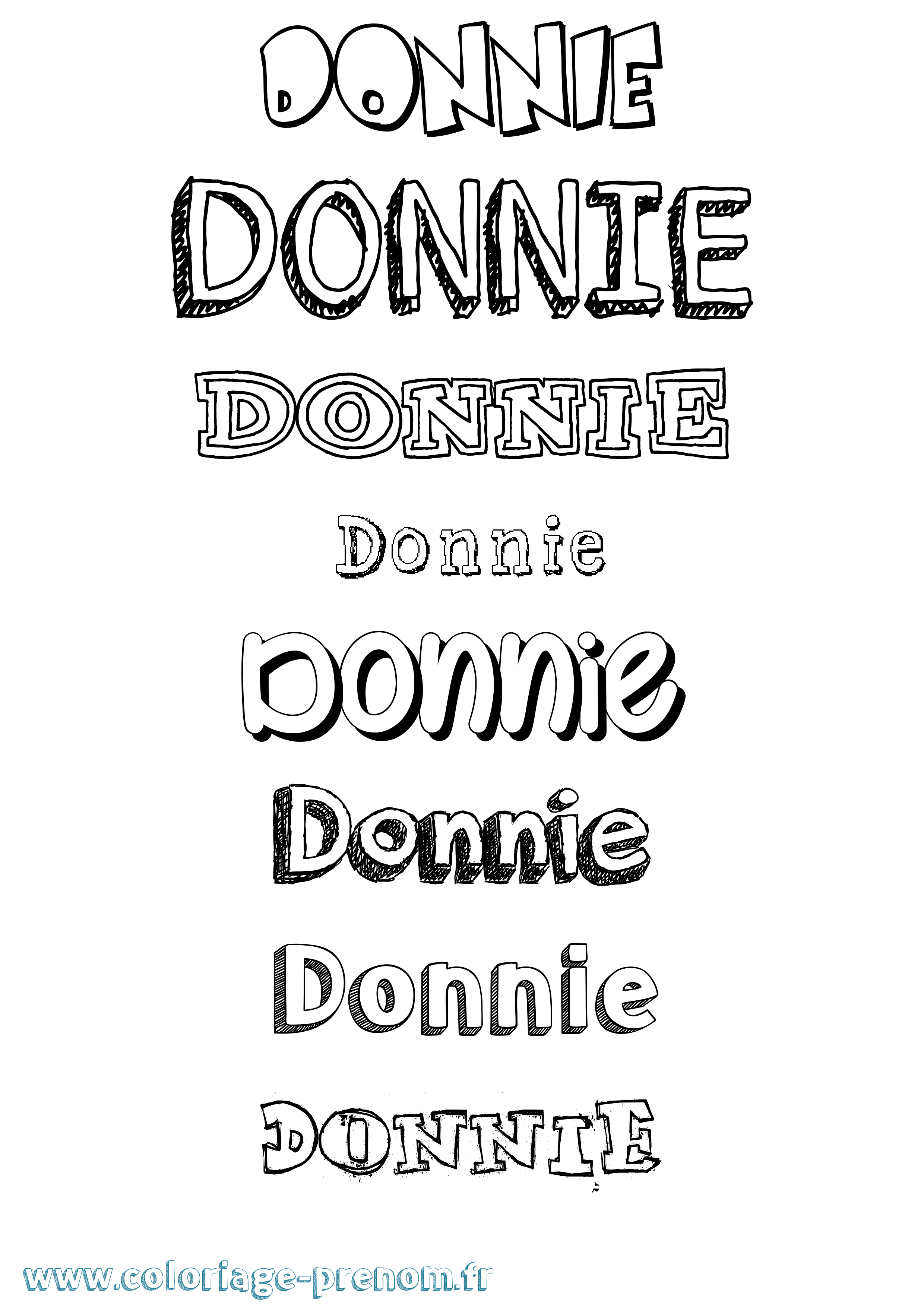 Coloriage prénom Donnie Dessiné