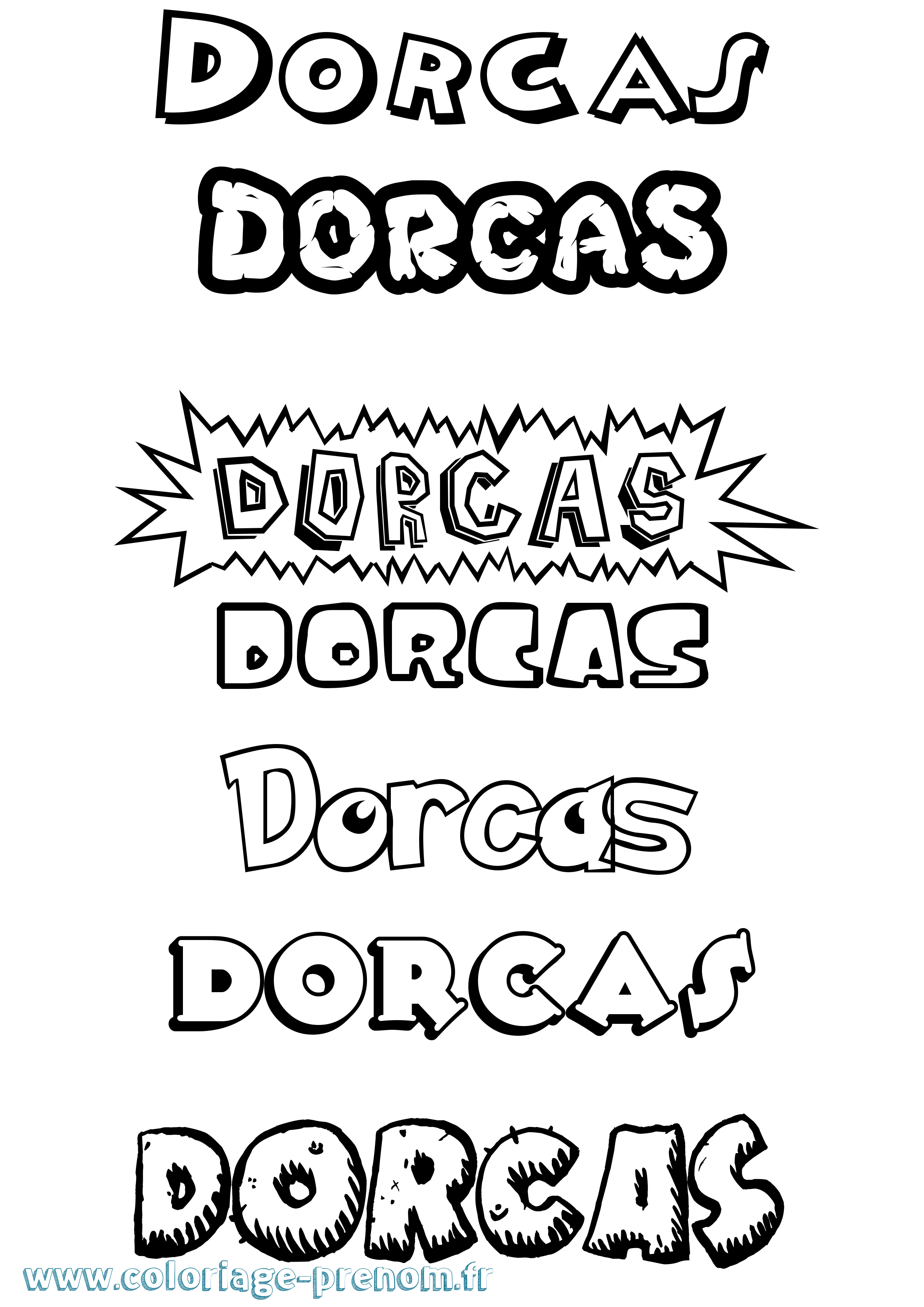Coloriage prénom Dorcas Dessin Animé