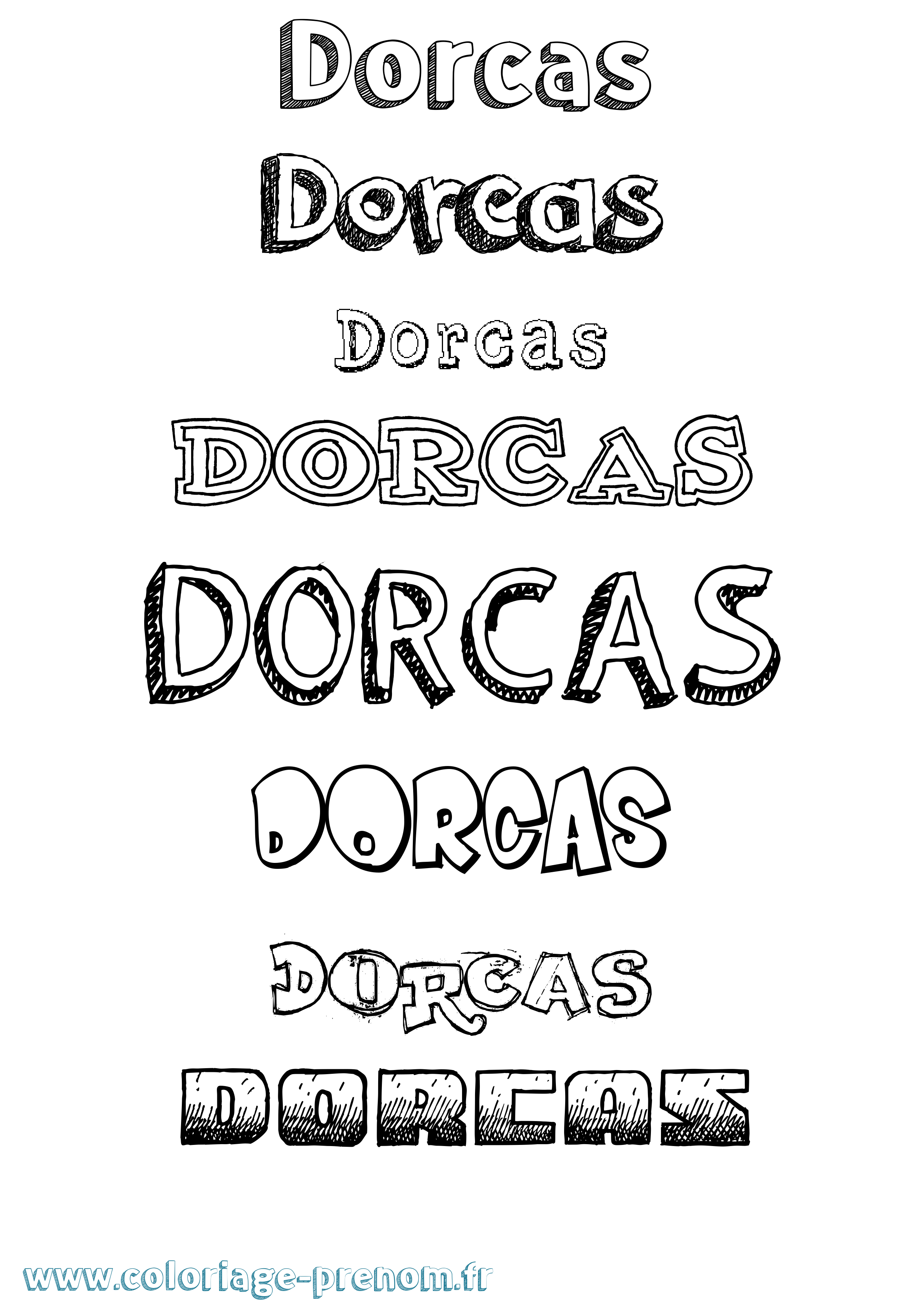 Coloriage prénom Dorcas Dessiné