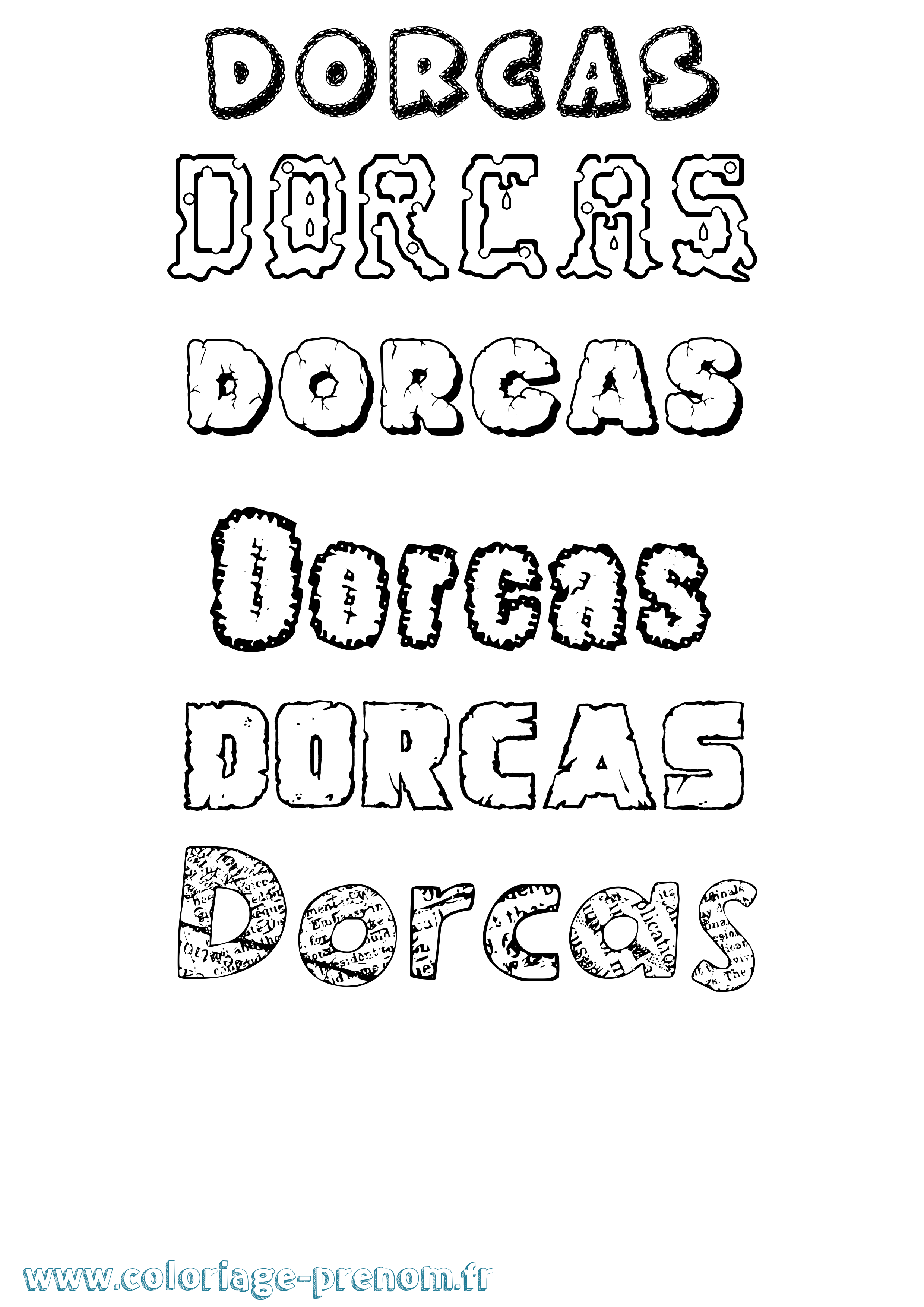 Coloriage prénom Dorcas Destructuré