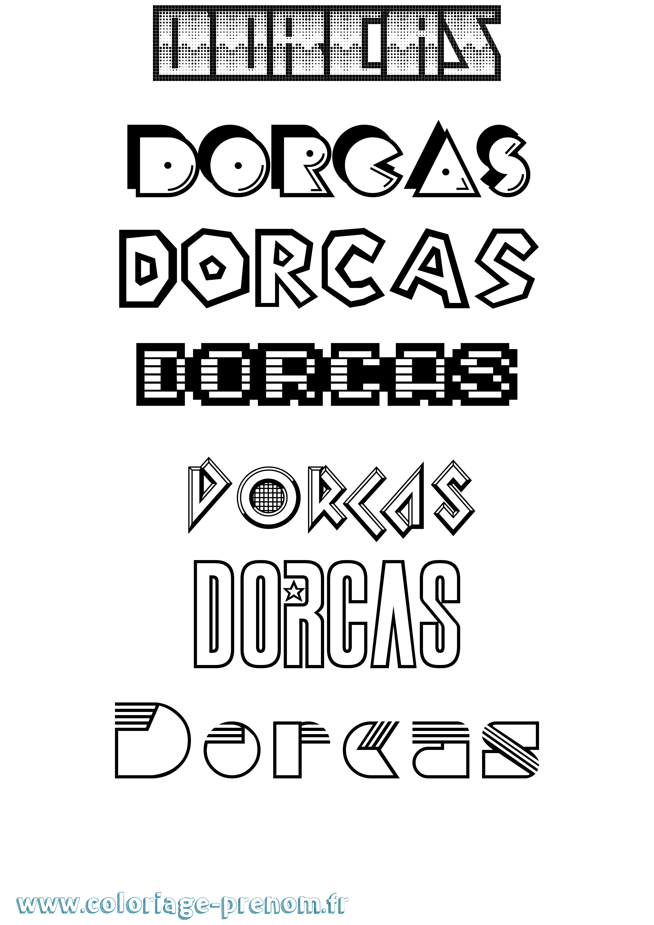 Coloriage prénom Dorcas Jeux Vidéos