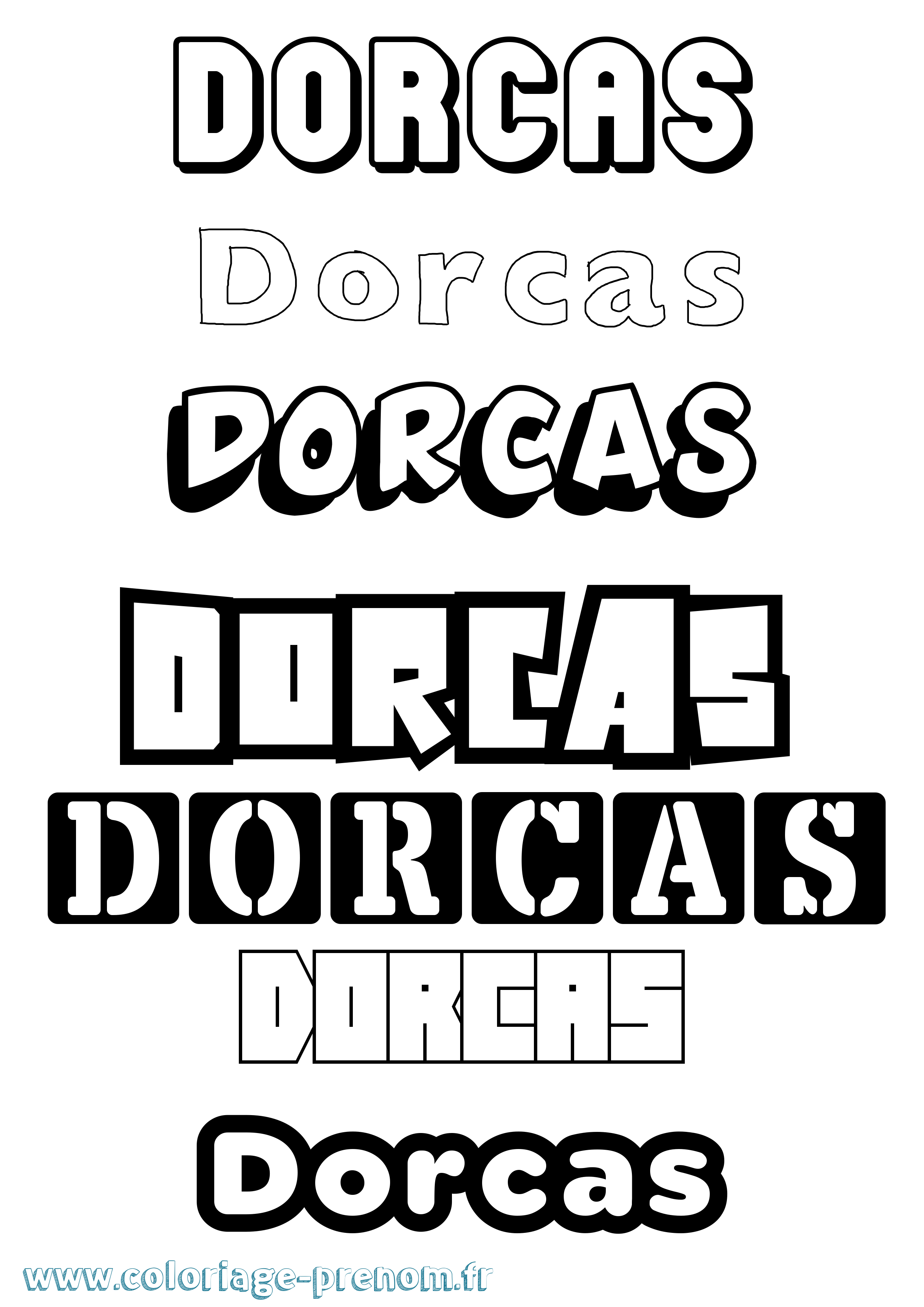 Coloriage prénom Dorcas Simple