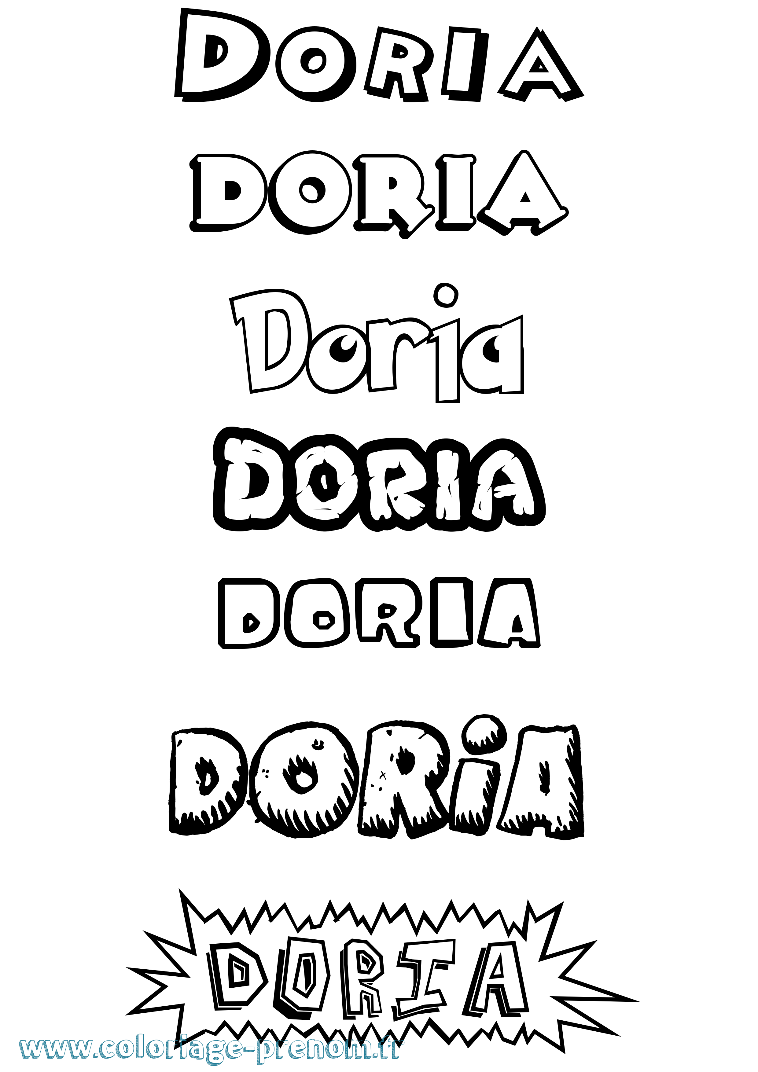 Coloriage prénom Doria Dessin Animé