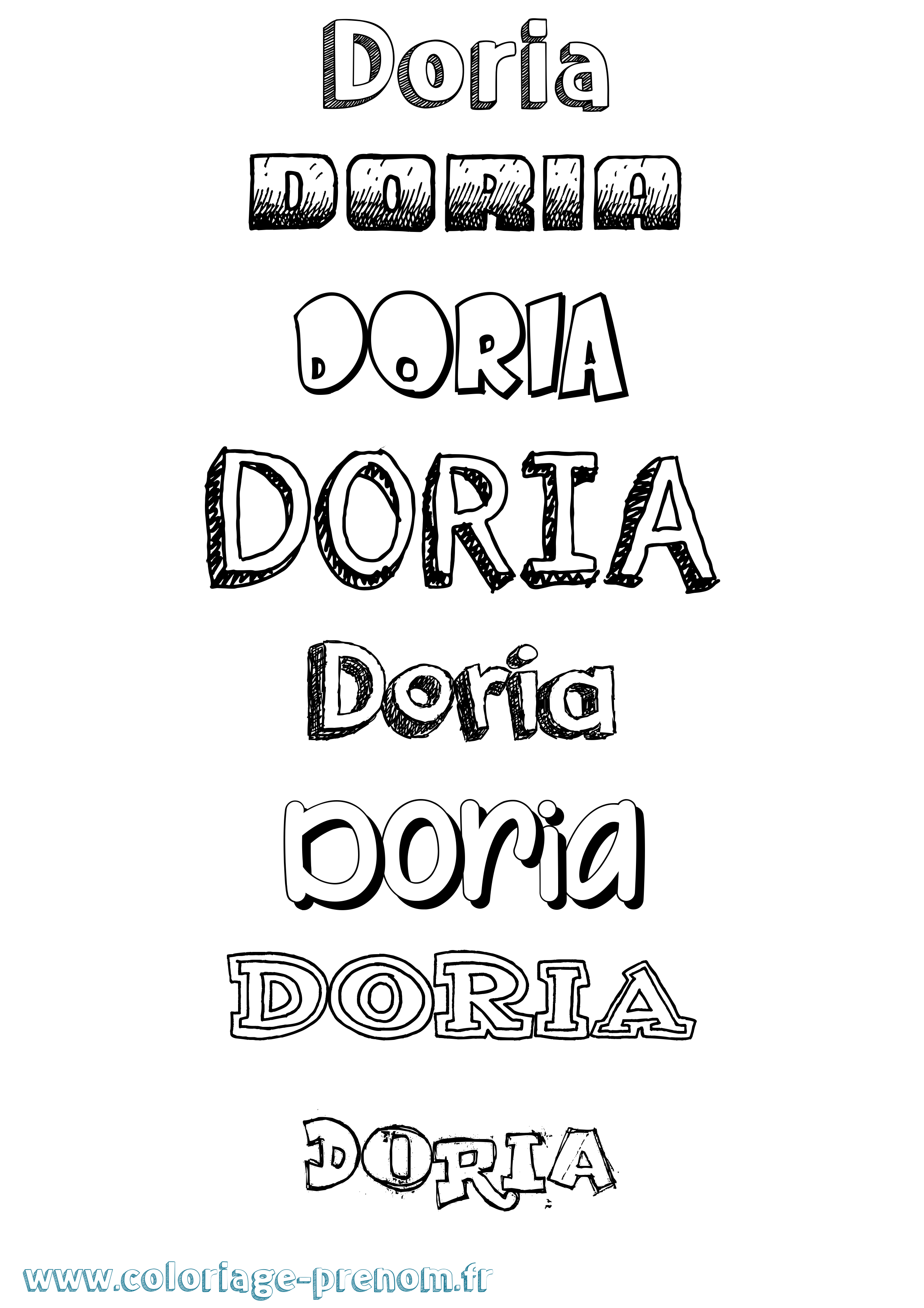 Coloriage prénom Doria Dessiné