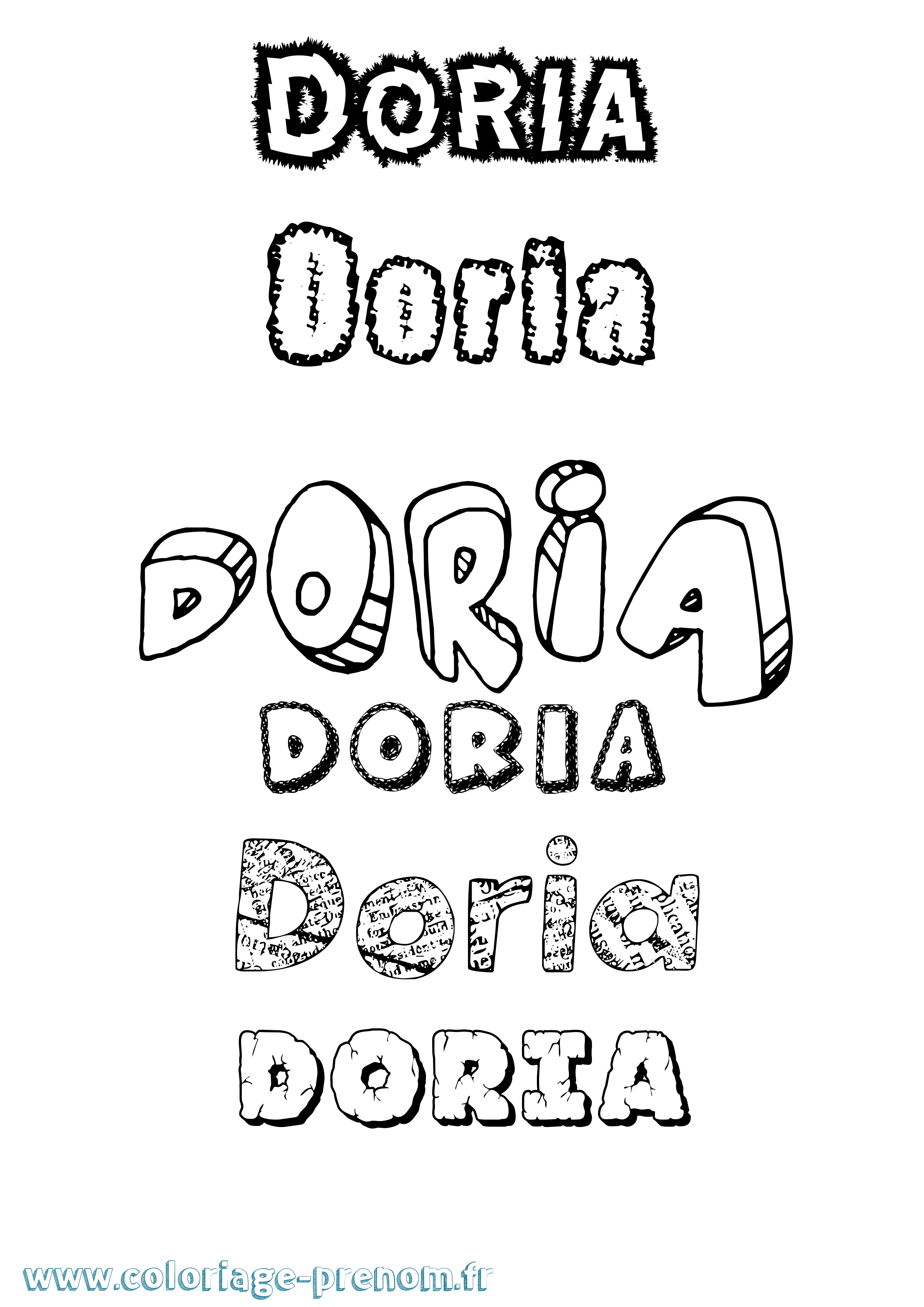 Coloriage prénom Doria Destructuré