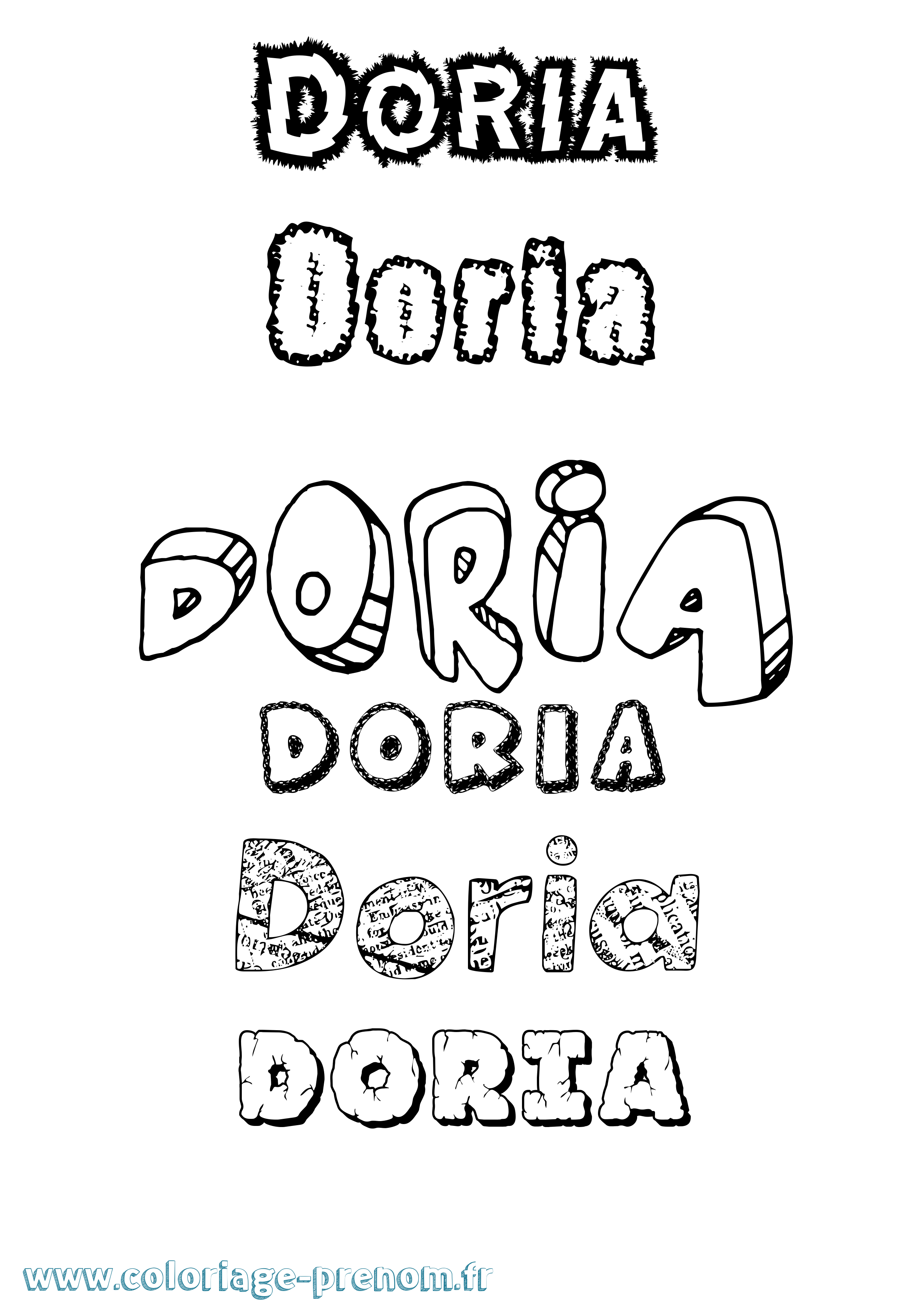 Coloriage Doria Destructuré Coloriage prénom Doria Destructuré