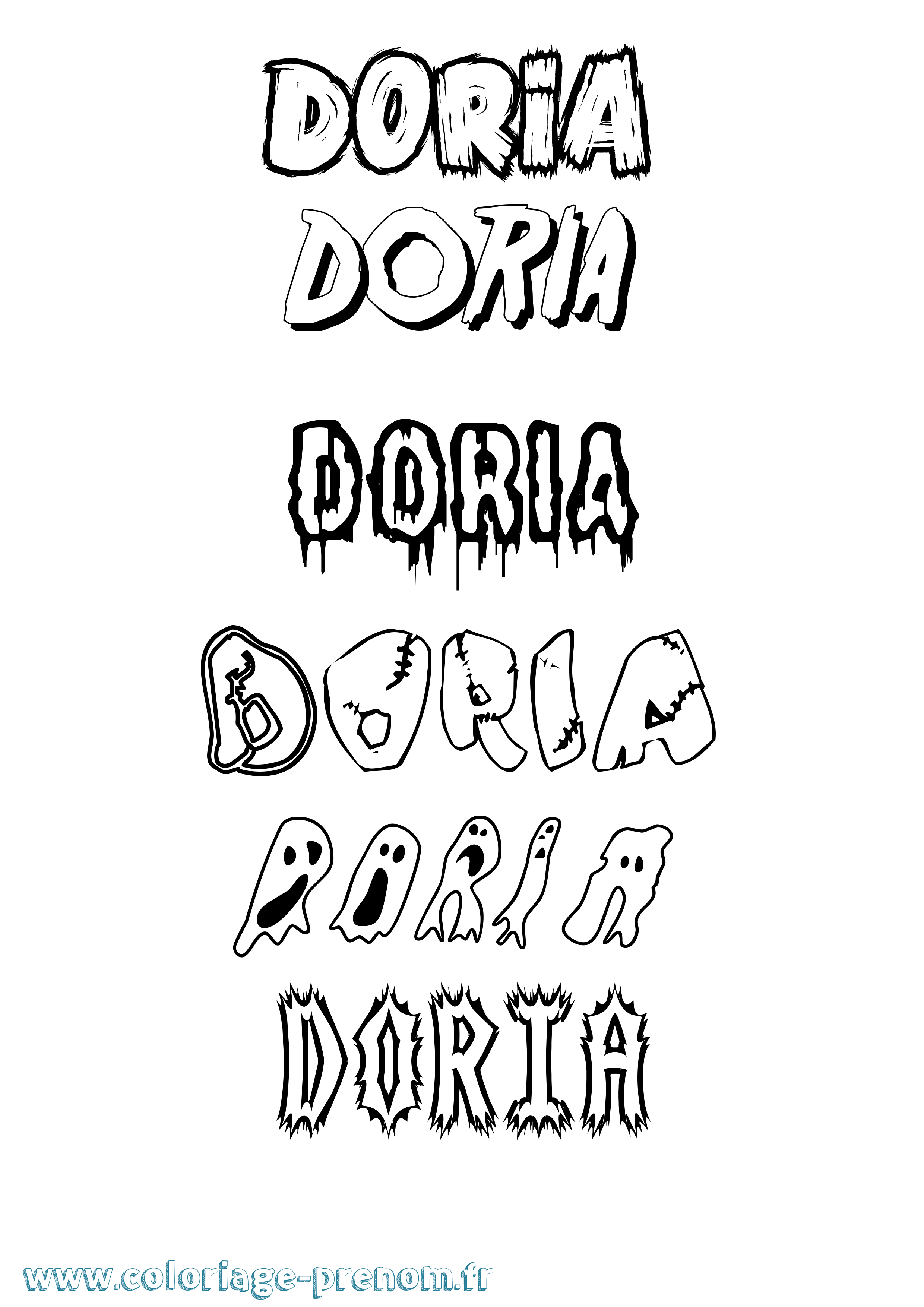 Coloriage Doria Frisson Coloriage prénom Doria Frisson