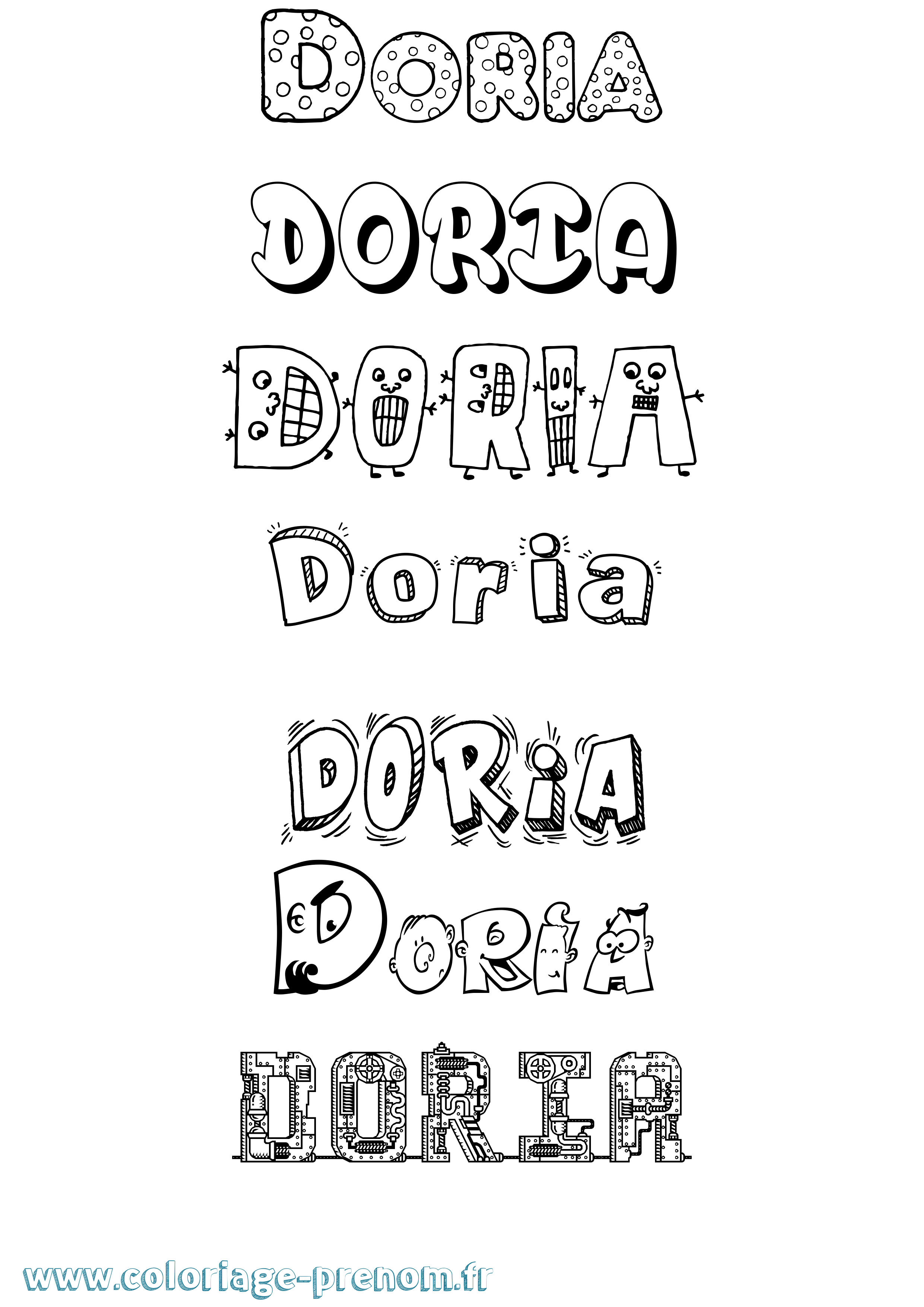 Coloriage prénom Doria Fun
