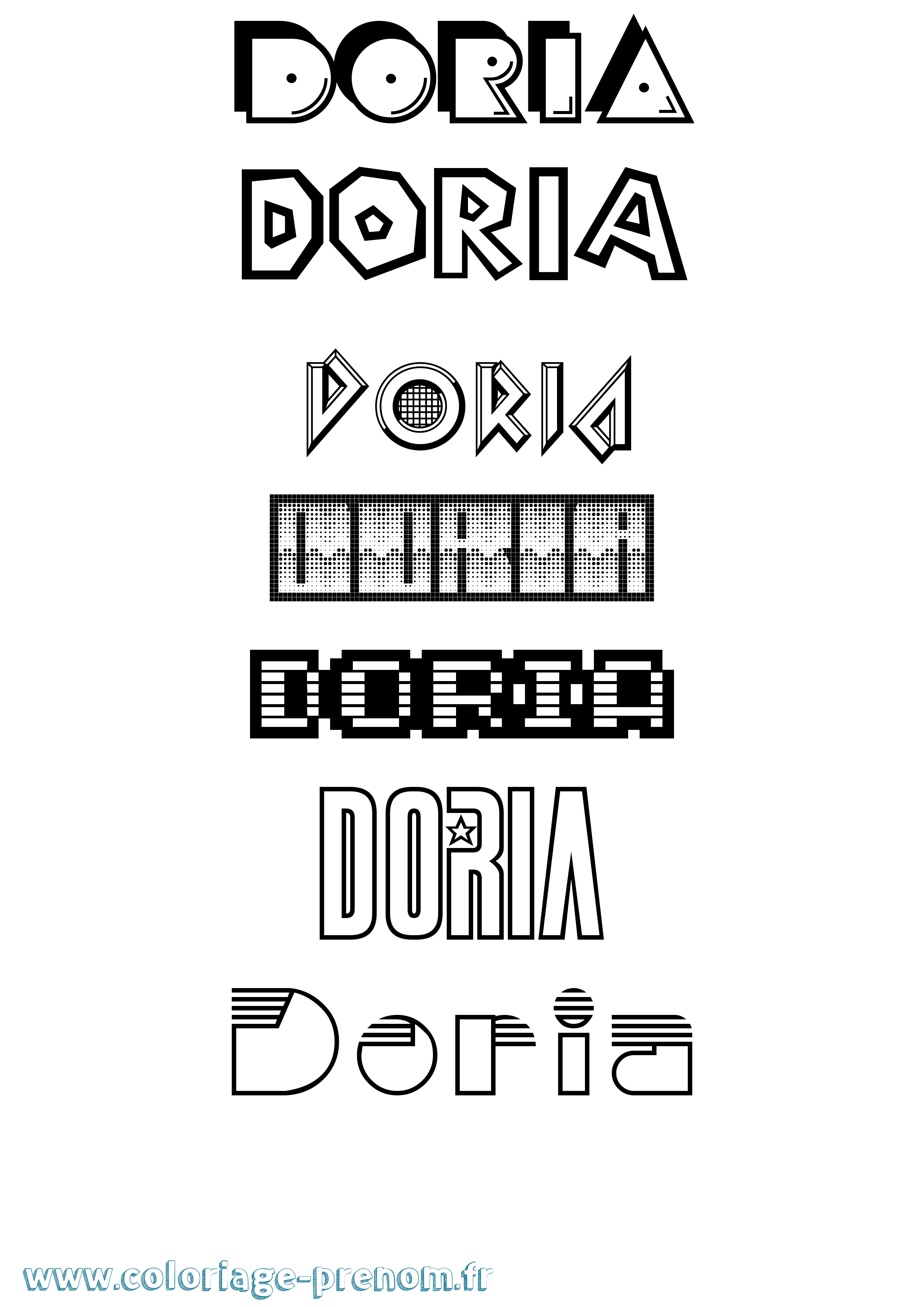Coloriage prénom Doria Jeux Vidéos