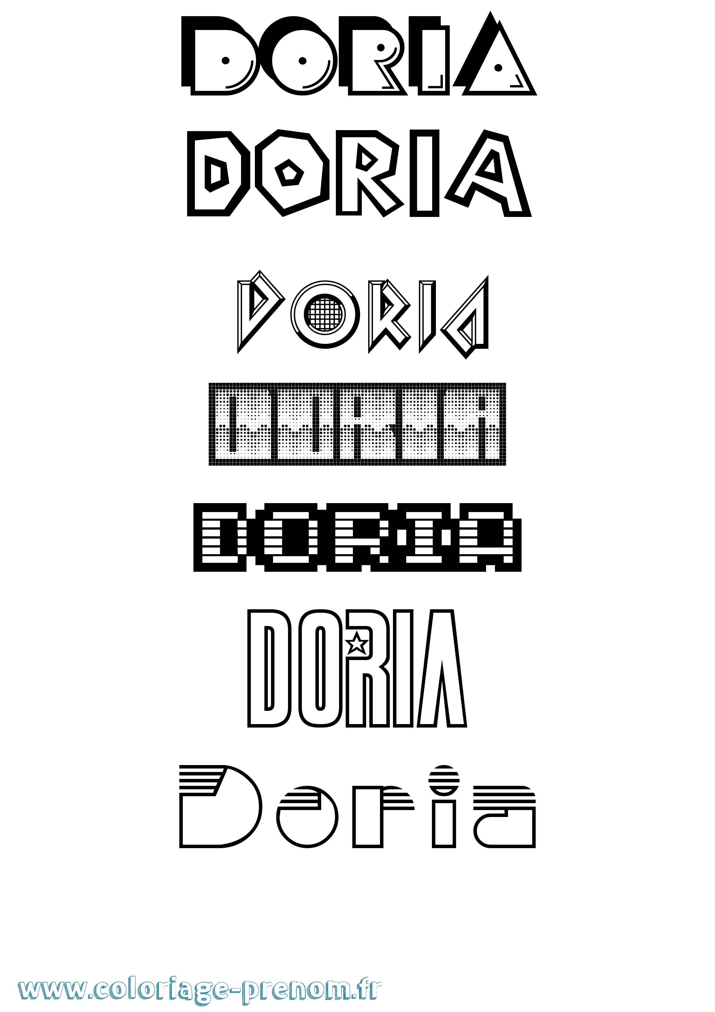 Coloriage Doria Jeux Vidéos Coloriage prénom Doria Jeux Vidéos