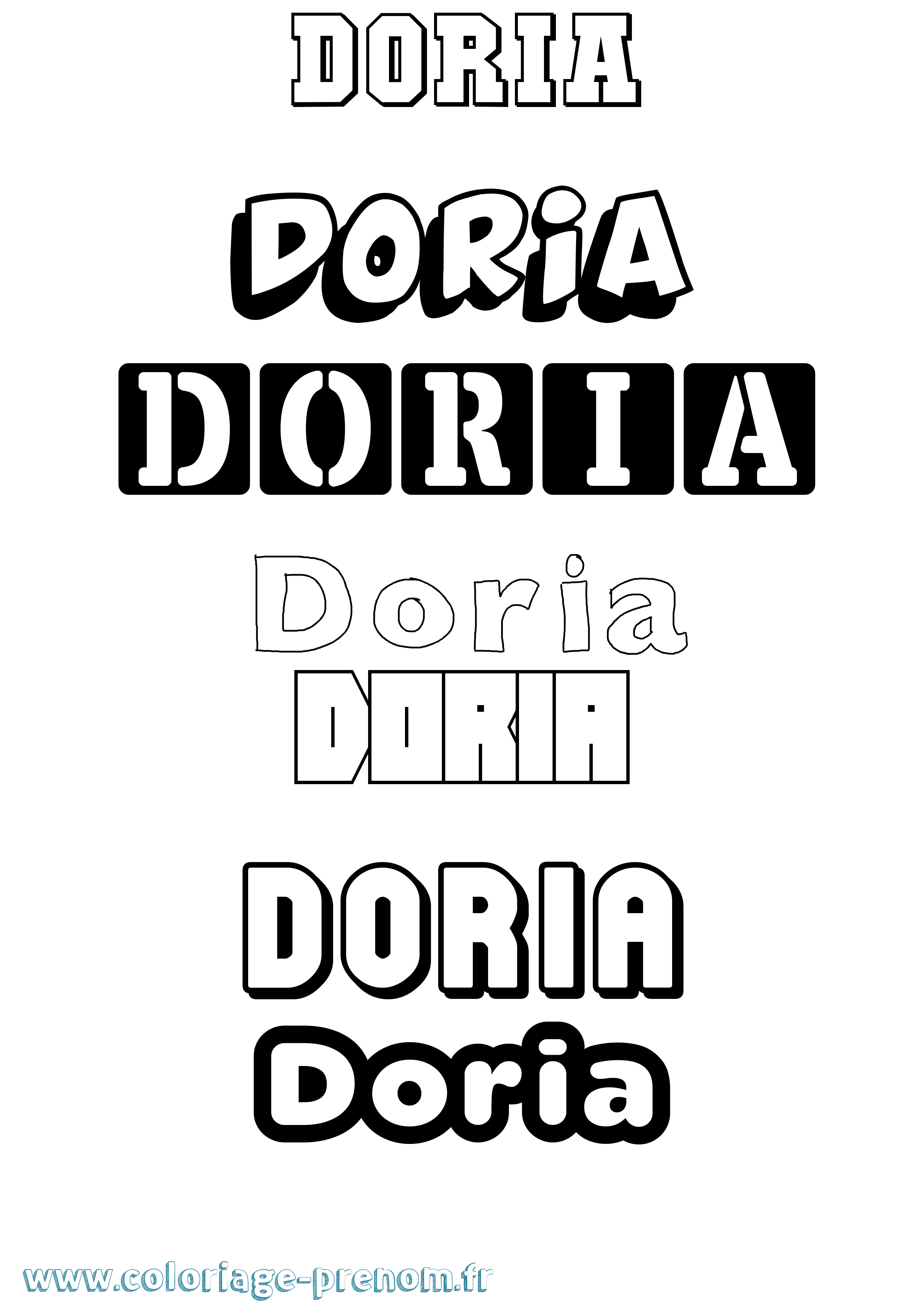 Coloriage prénom Doria Simple