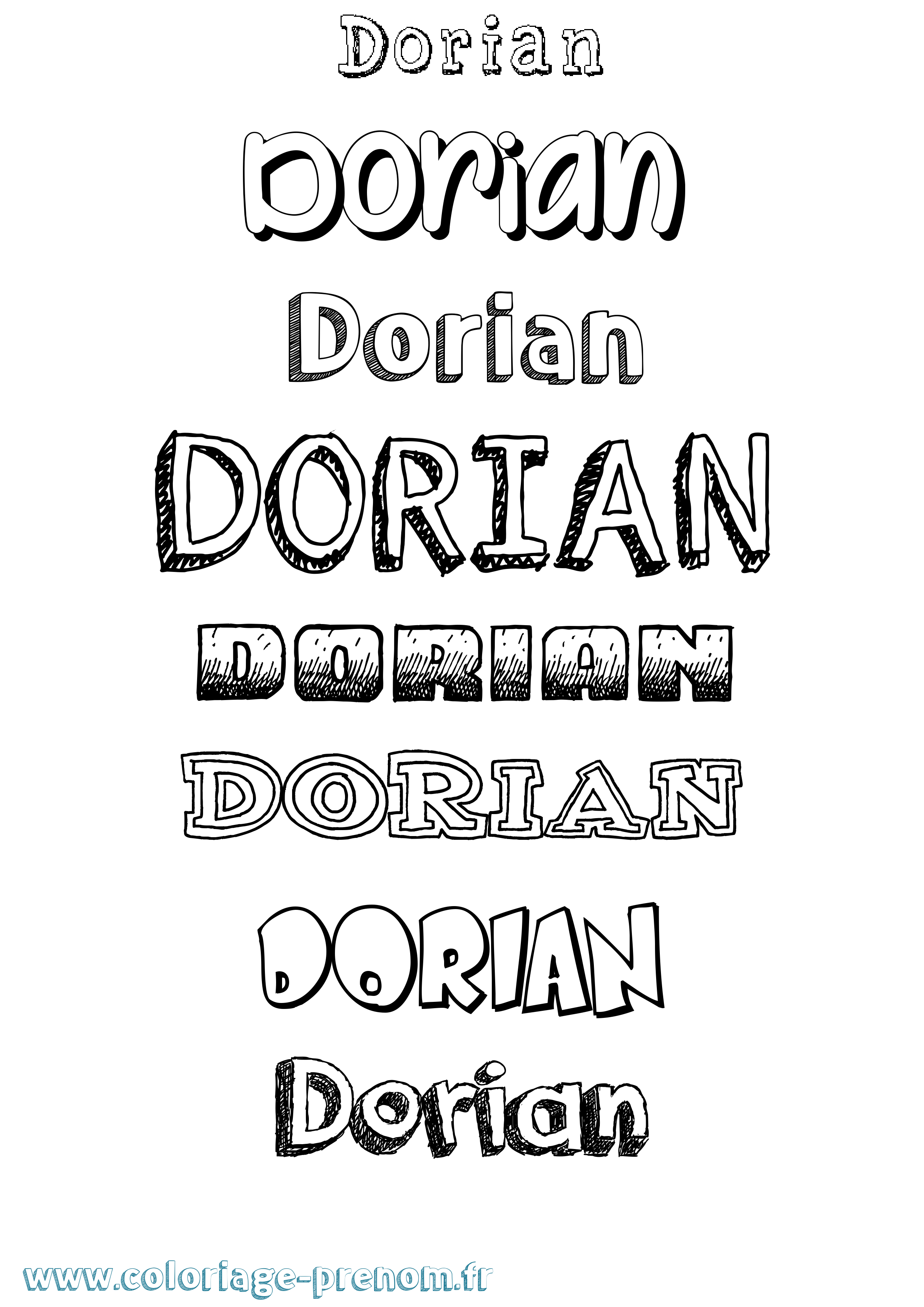 Coloriage prénom Dorian Dessiné