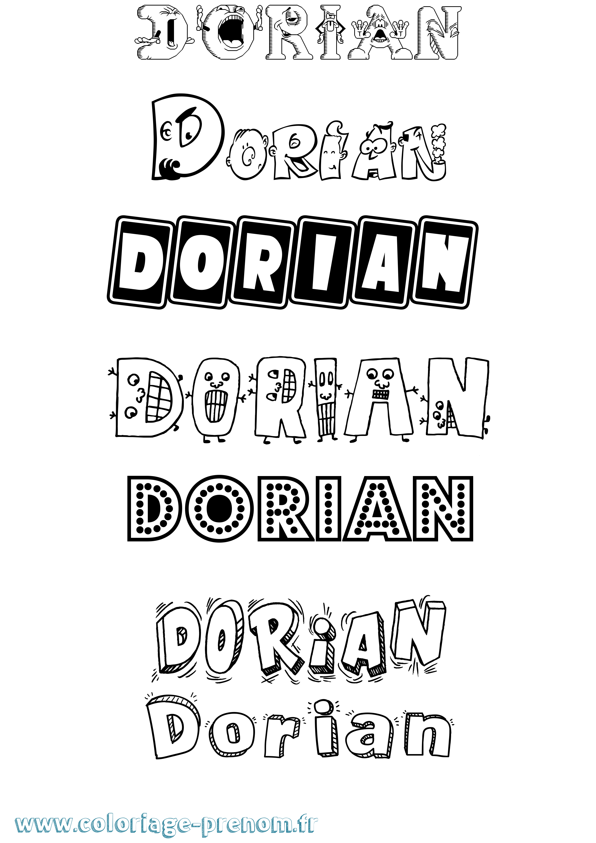 Coloriage prénom Dorian