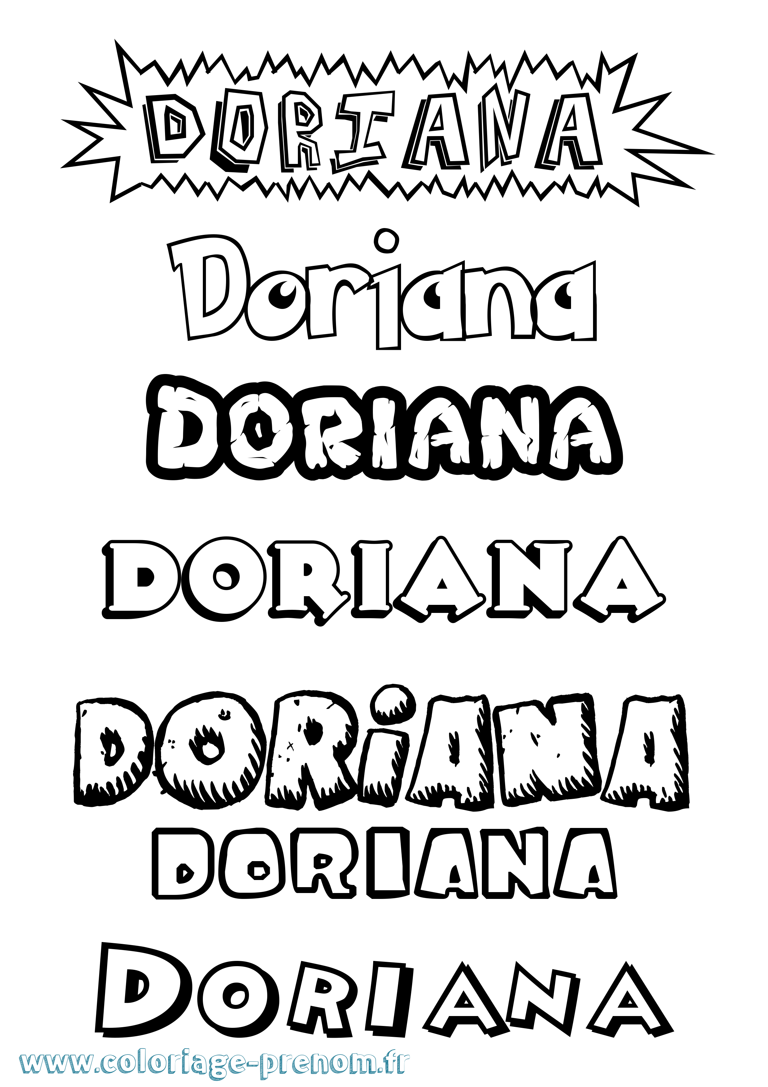 Coloriage prénom Doriana Dessin Animé