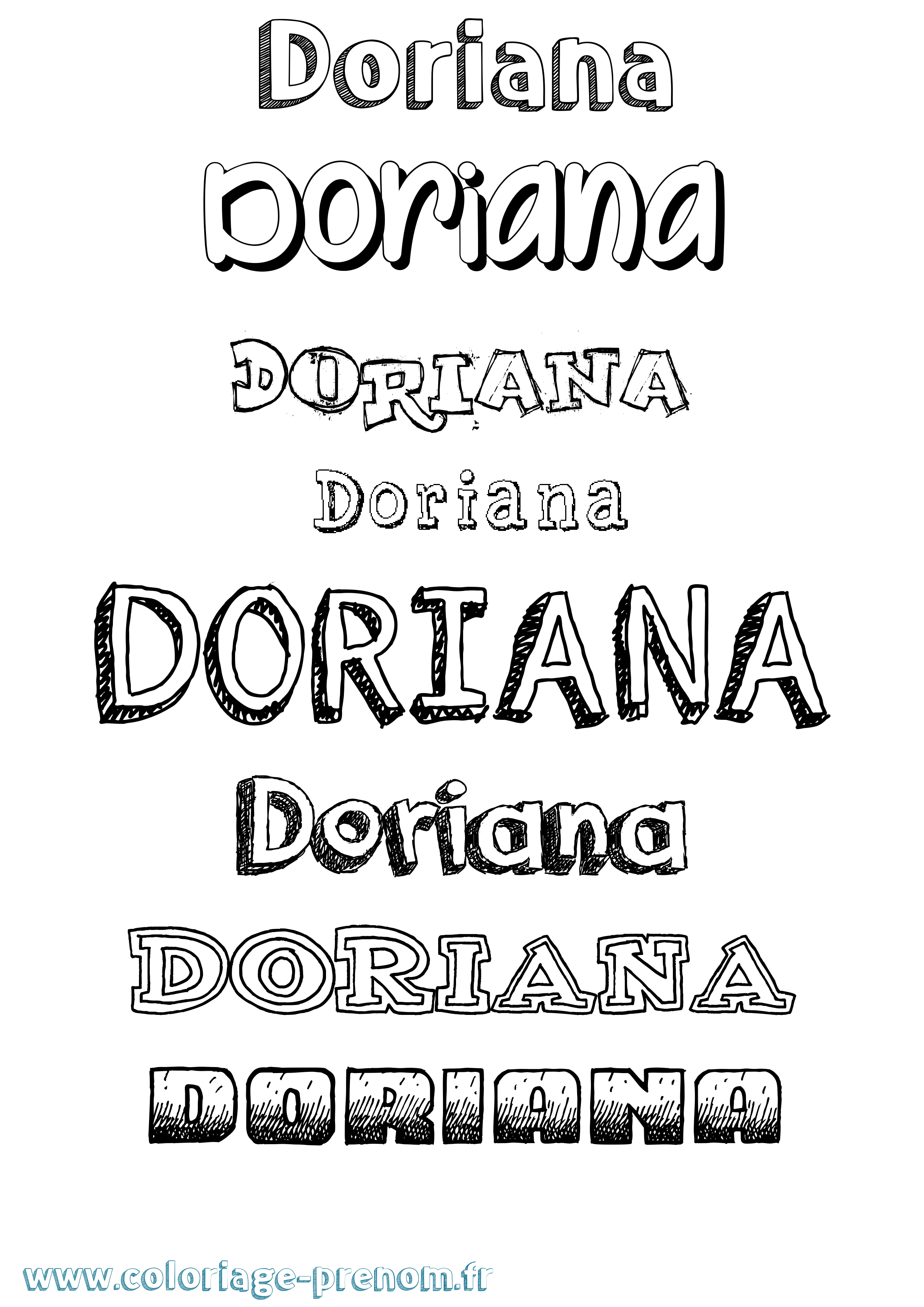 Coloriage prénom Doriana Dessiné