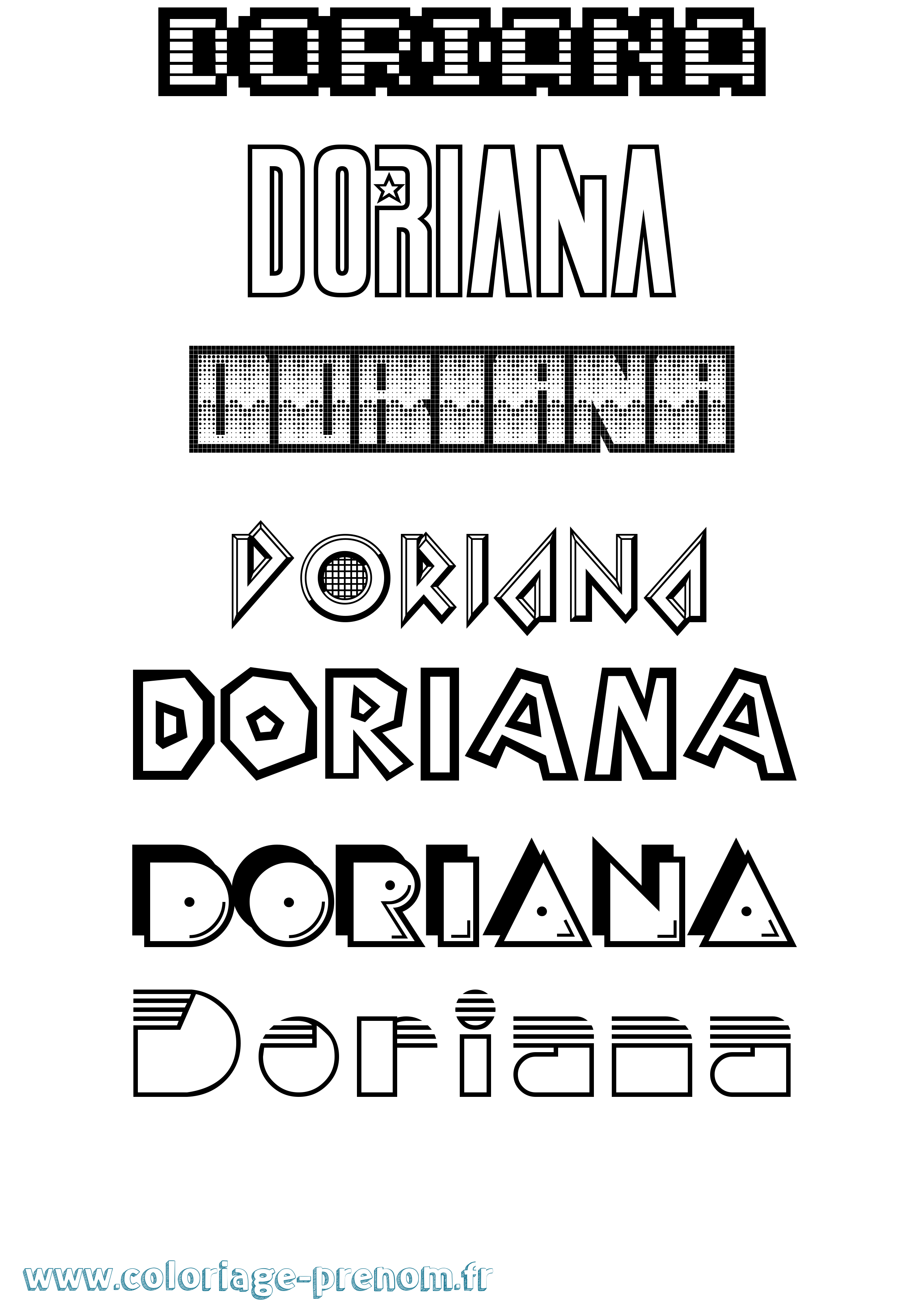 Coloriage prénom Doriana Jeux Vidéos
