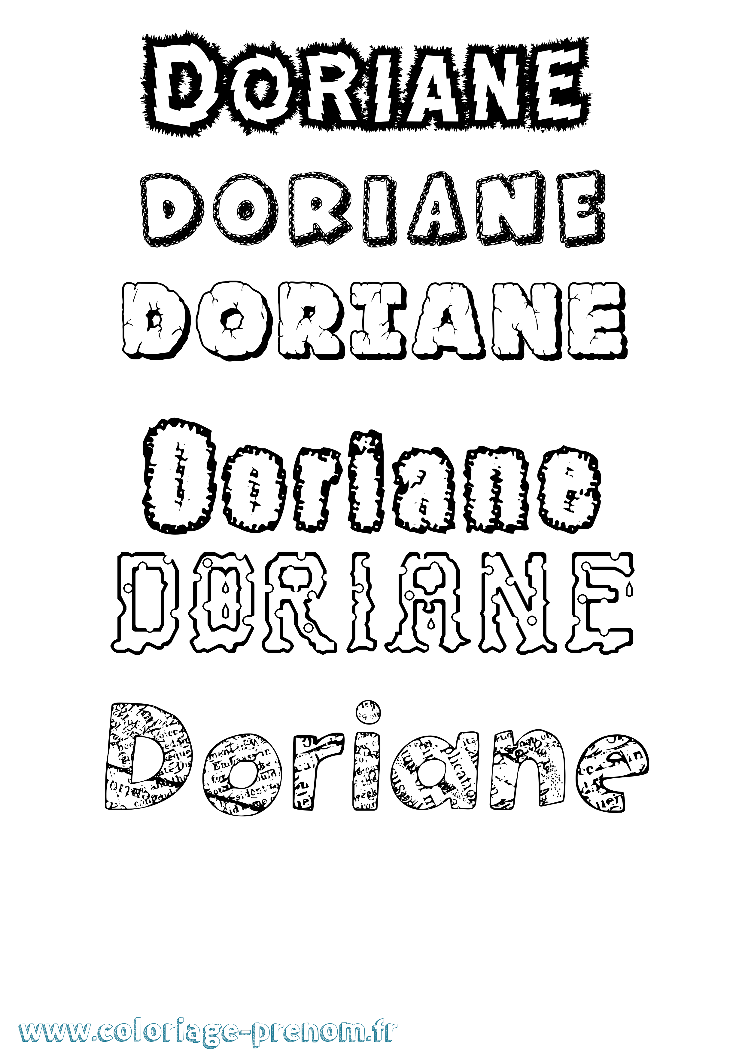 Coloriage prénom Doriane Destructuré