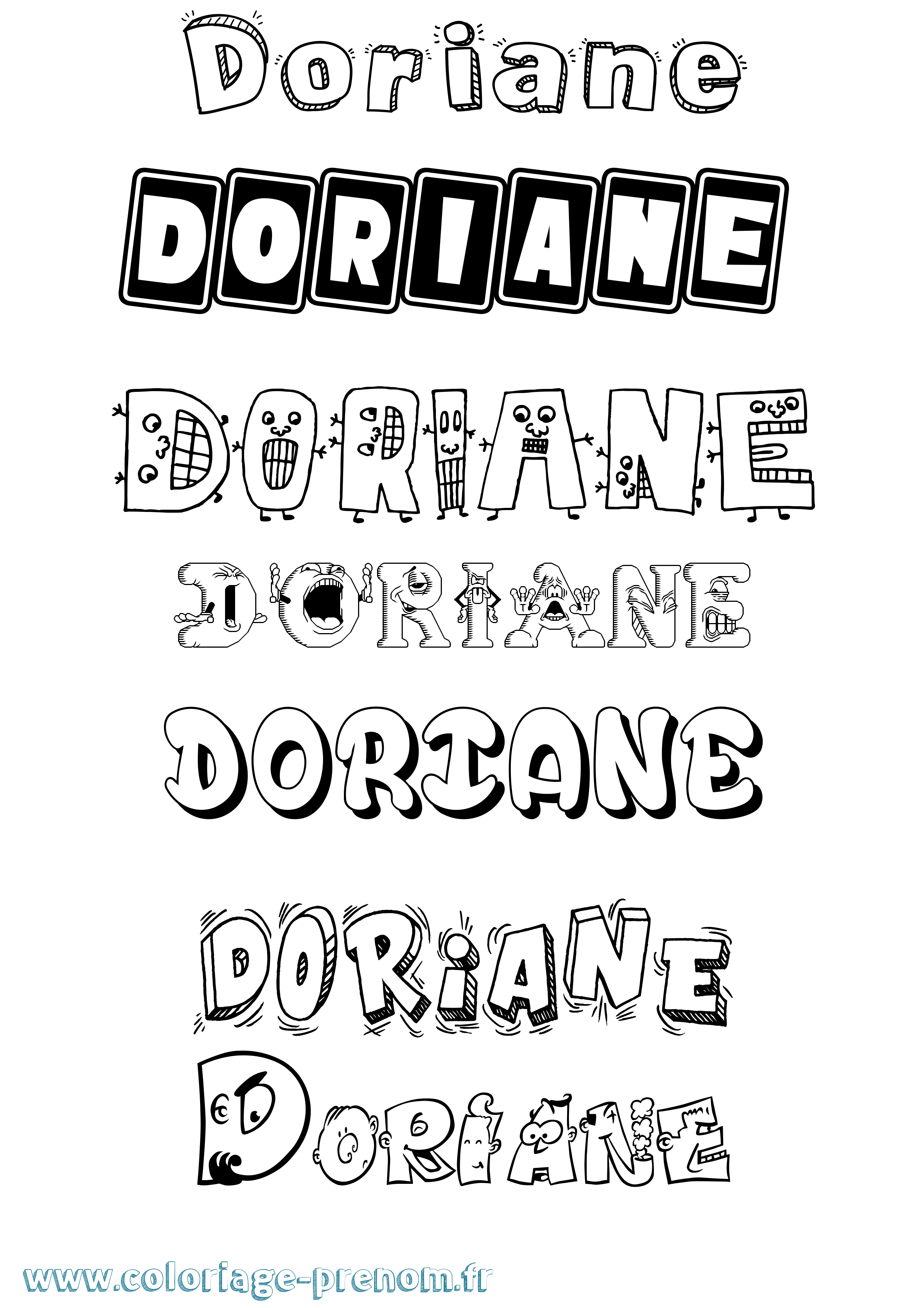 Coloriage prénom Doriane Fun