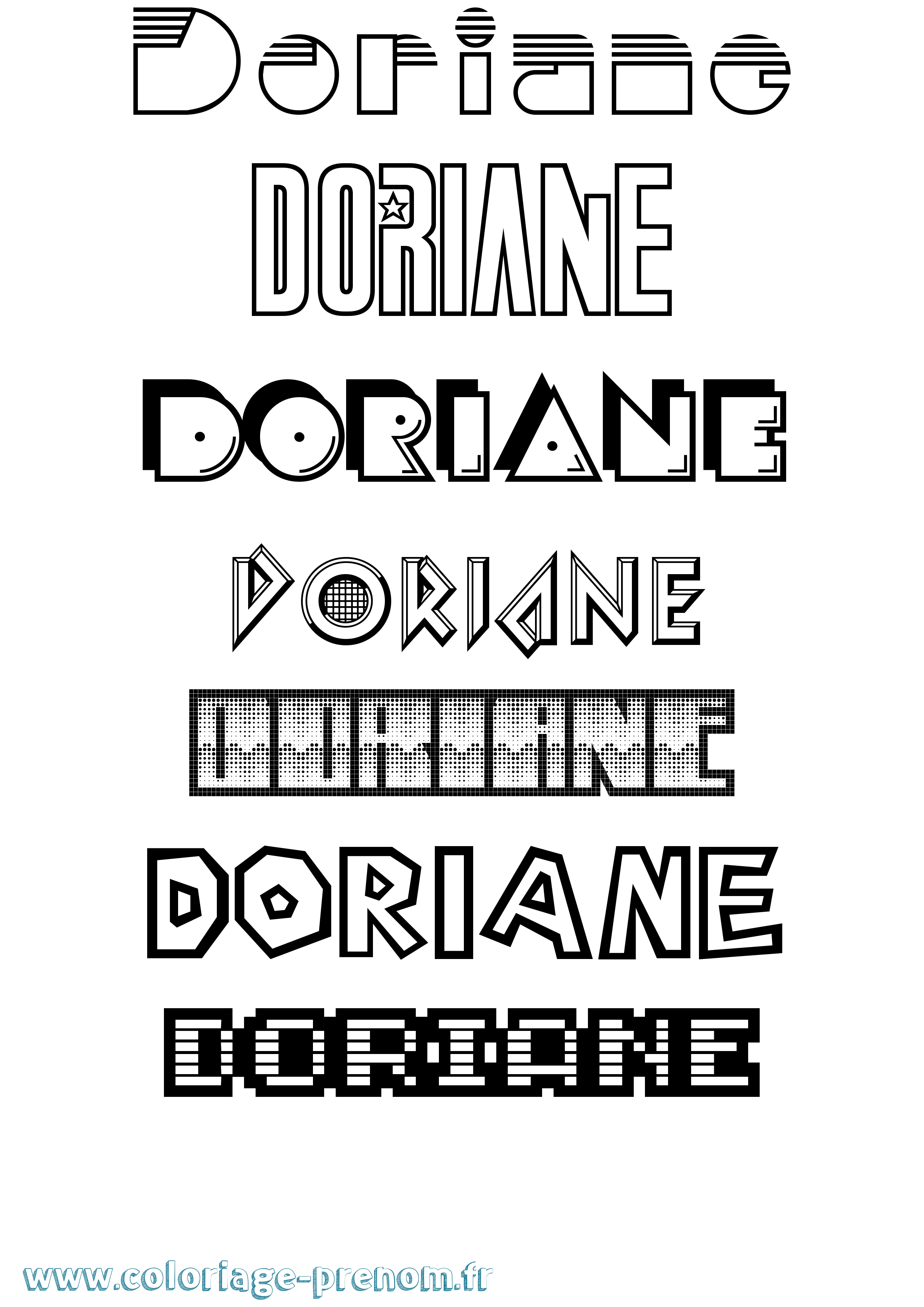 Coloriage prénom Doriane Jeux Vidéos