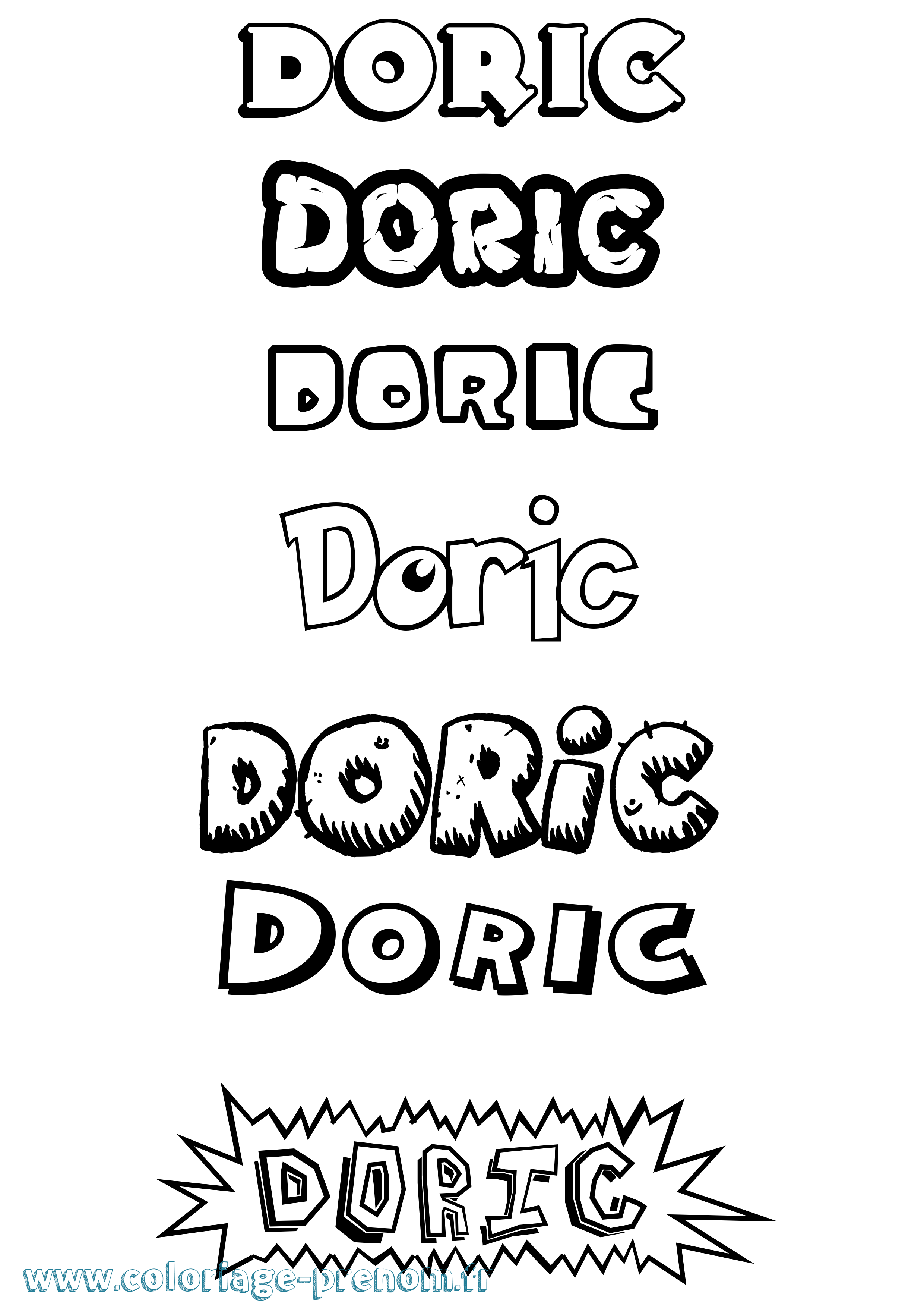 Coloriage prénom Doric Dessin Animé