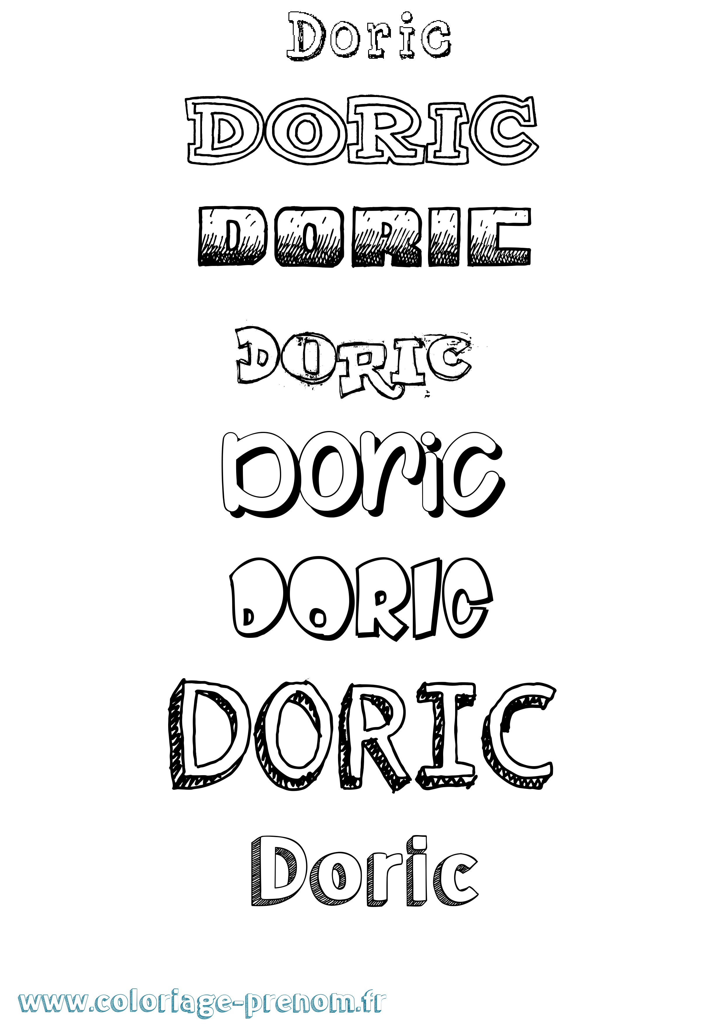 Coloriage prénom Doric Dessiné